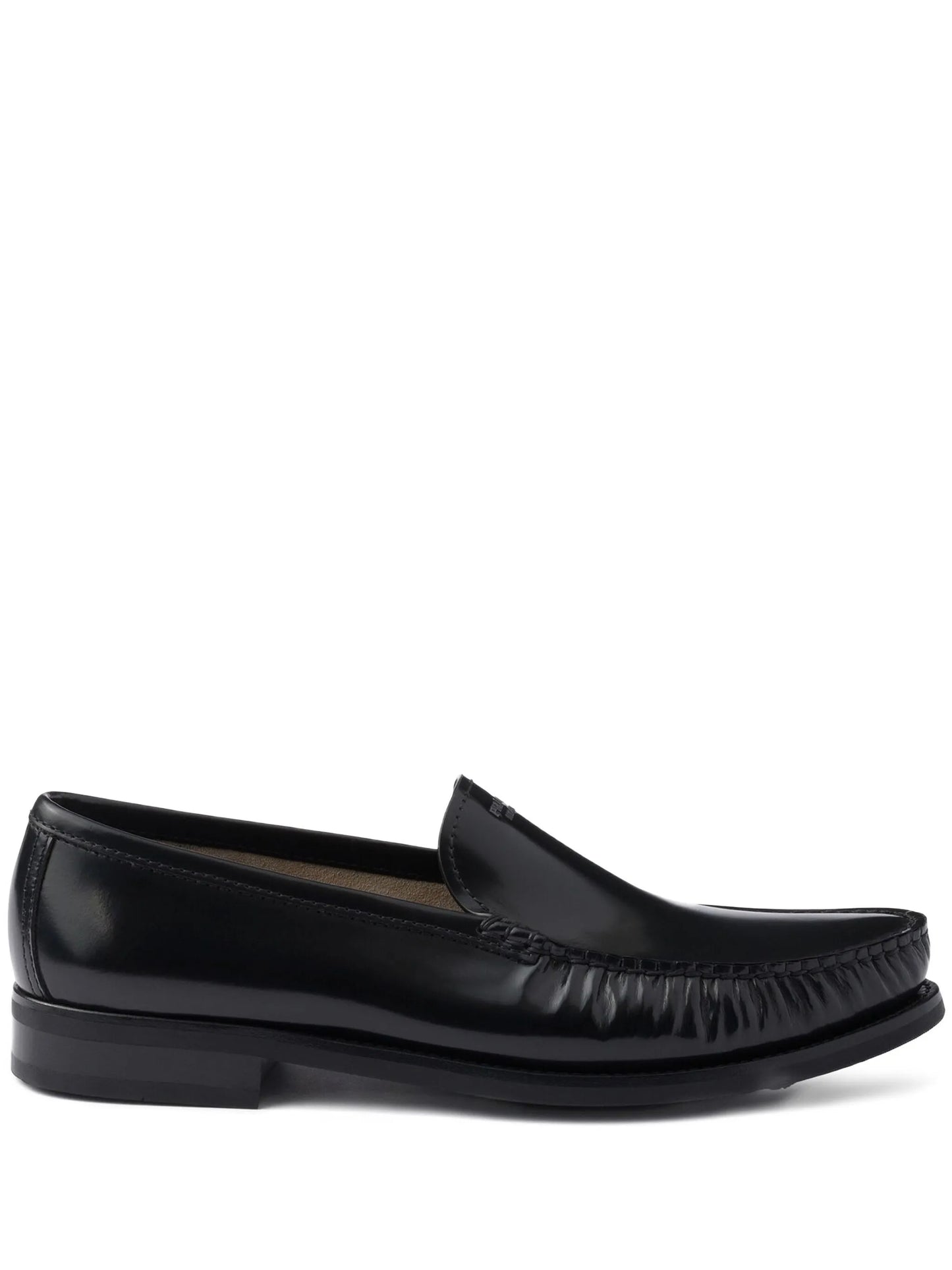 brushed-leather loafers