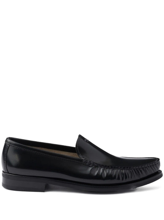 brushed-leather loafers