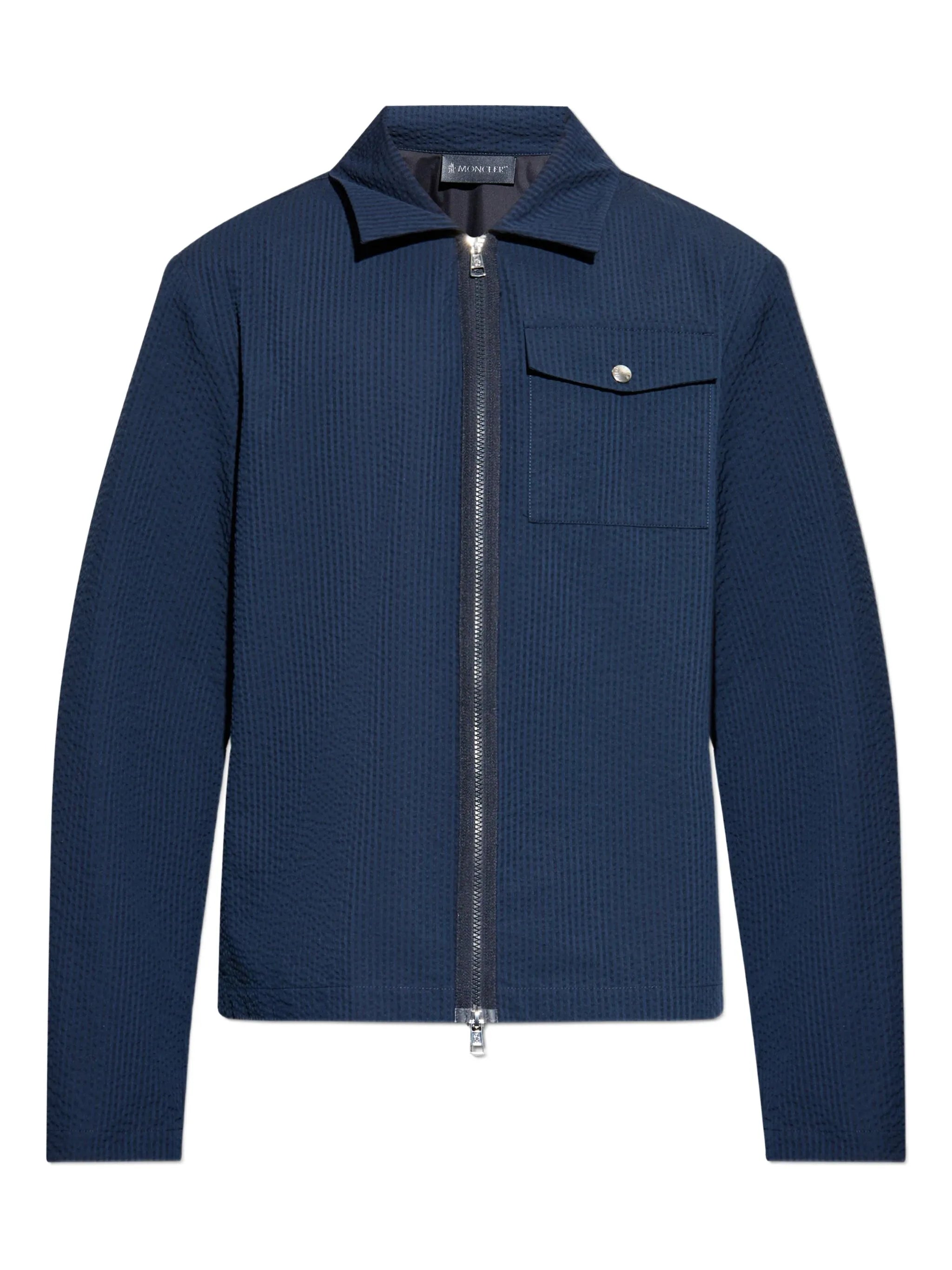 Seersucker shirt jacket