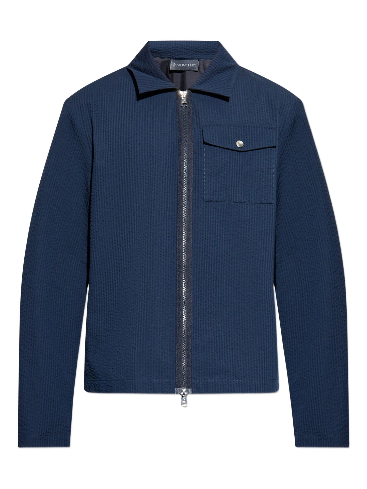 Seersucker shirt jacket