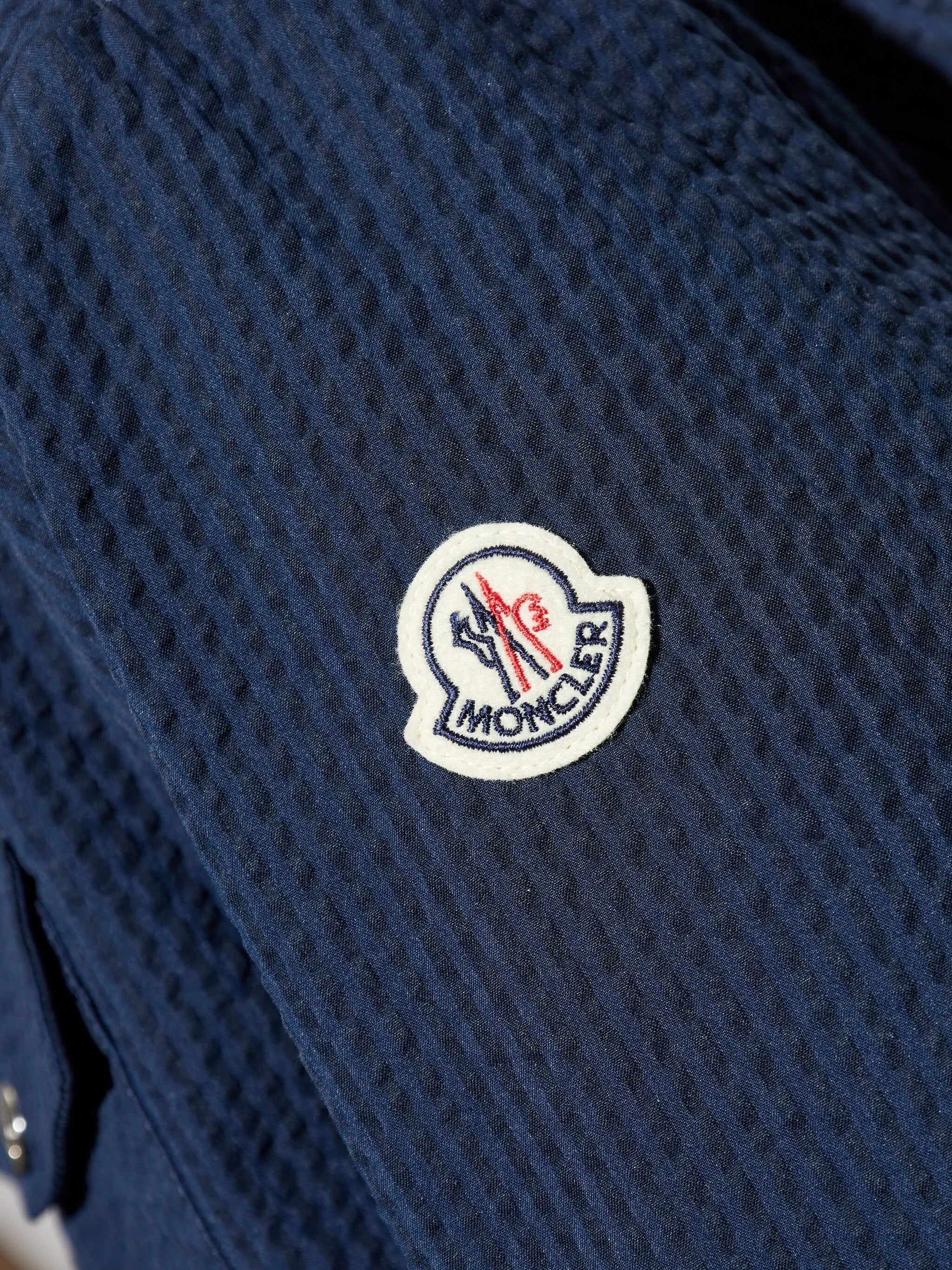 Seersucker shirt jacket