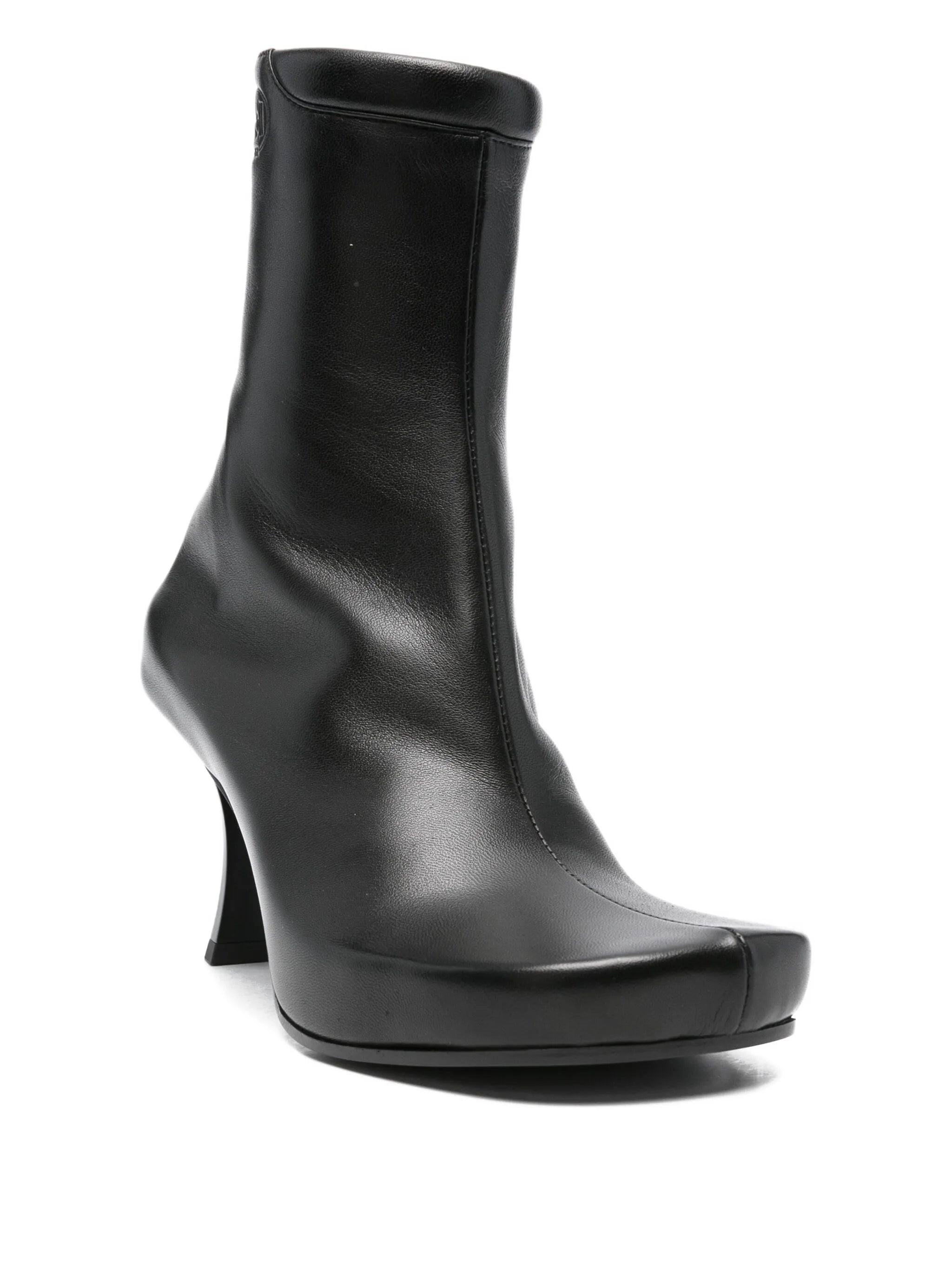 x Scholl leather square-toe boots