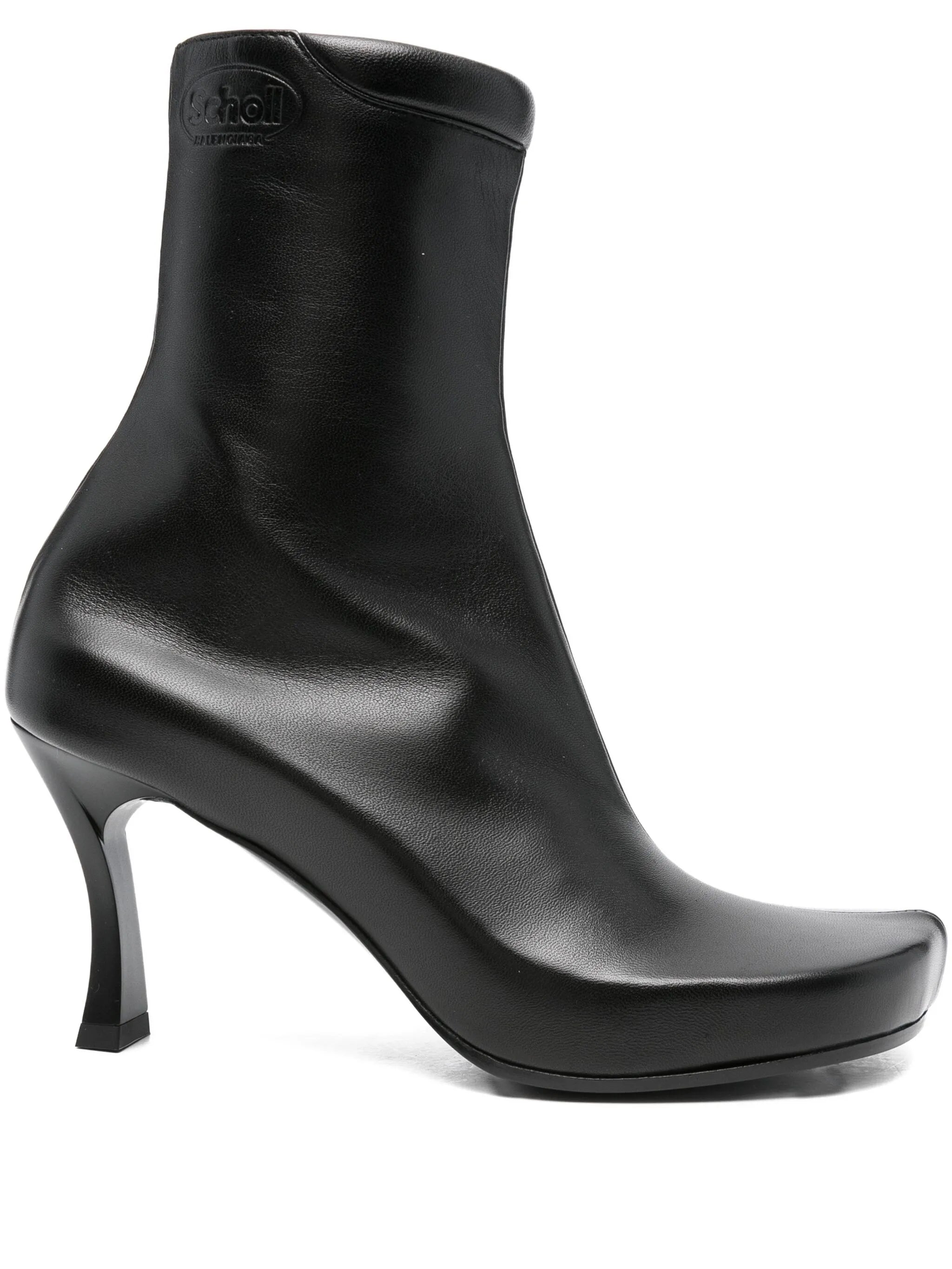 75mm leather square-toe boots