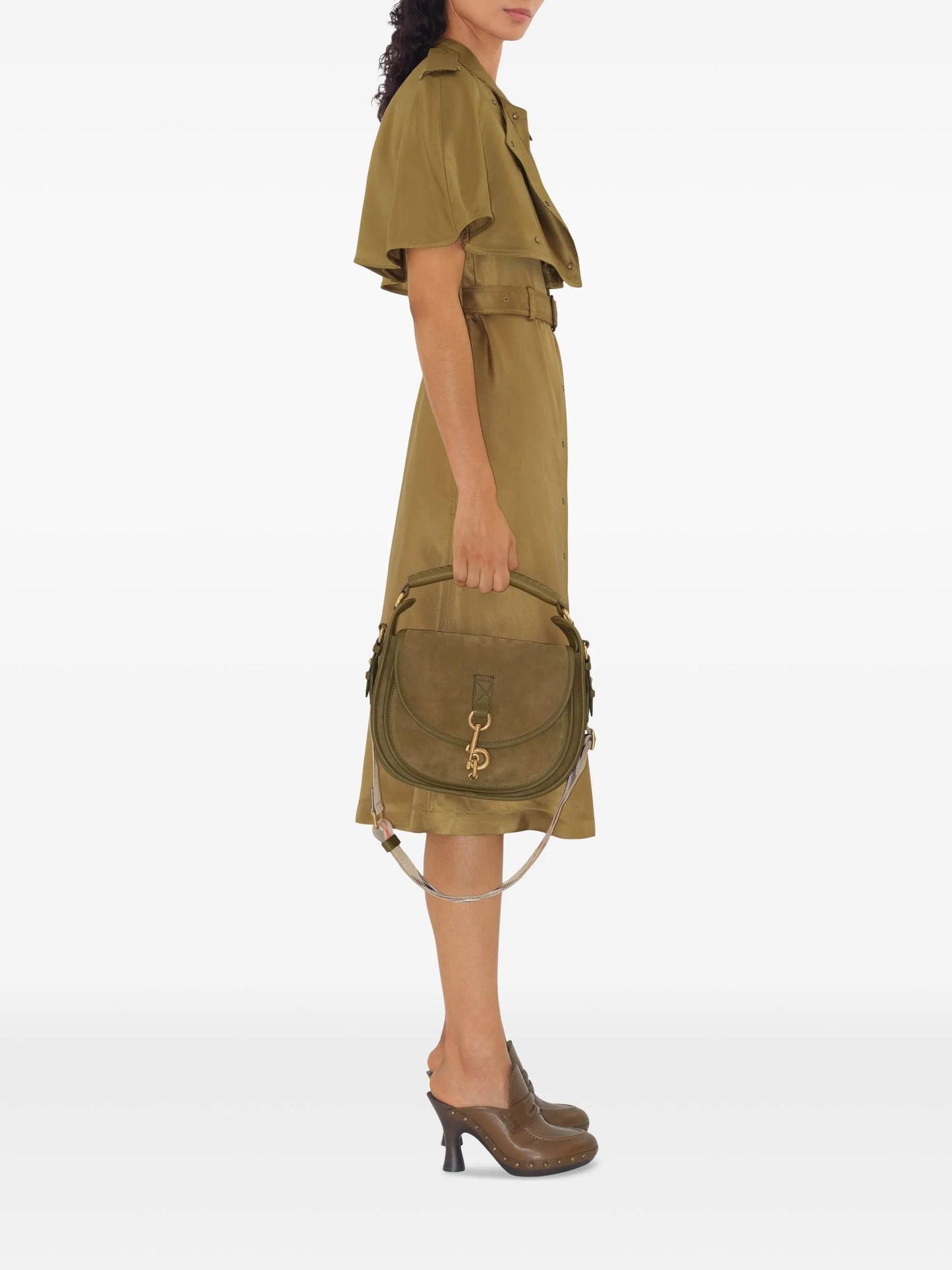 Trench midi dress