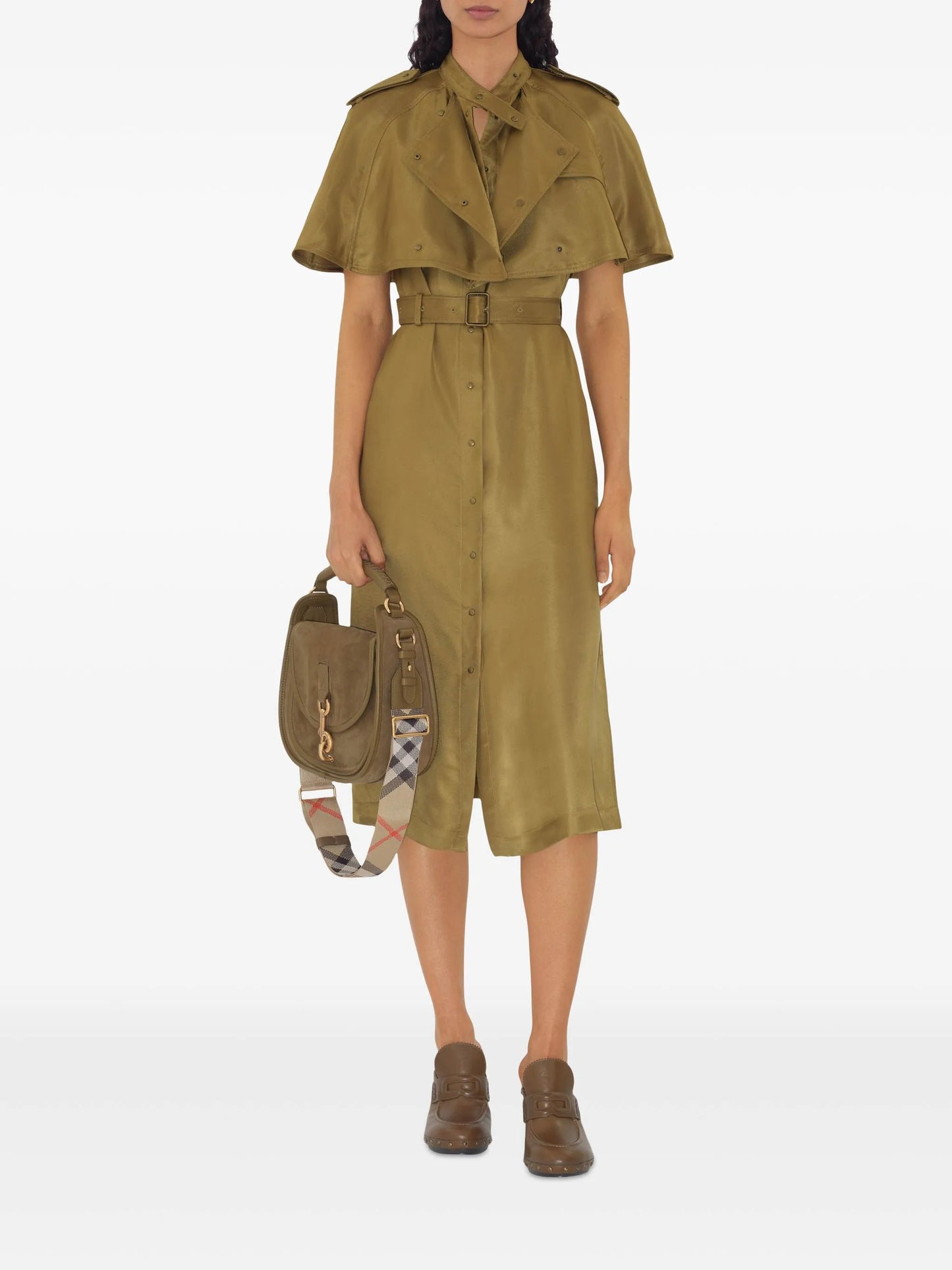 Trench midi dress