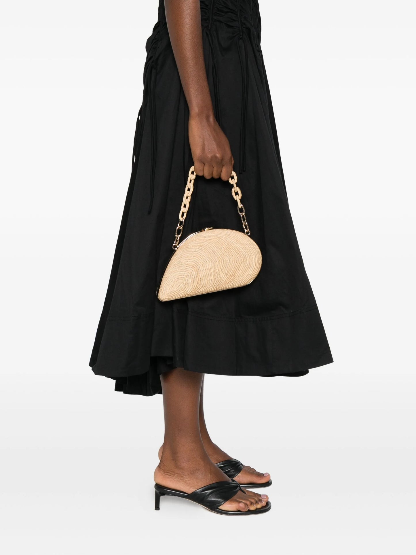 Bridget raffia chain clutch bag