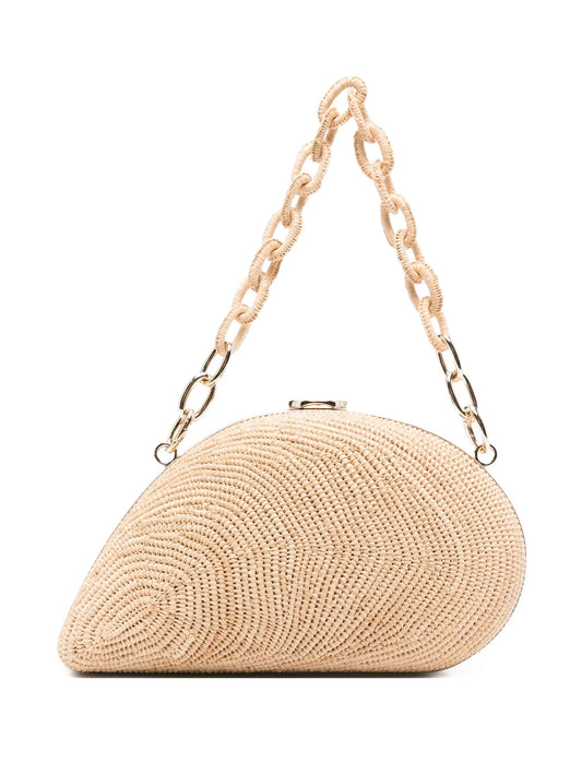 Bridget raffia chain clutch bag