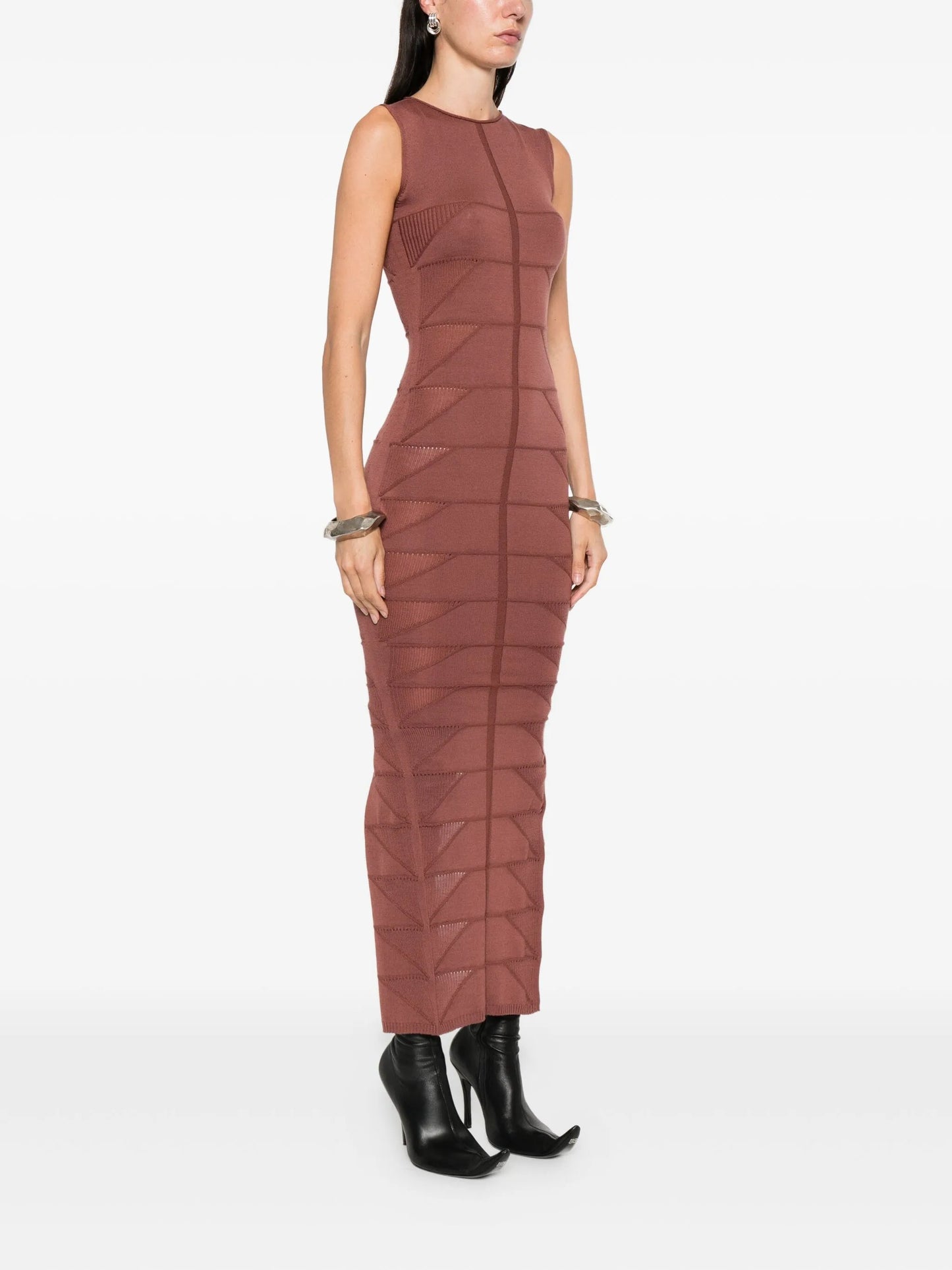 knitted sleeveless midi dress