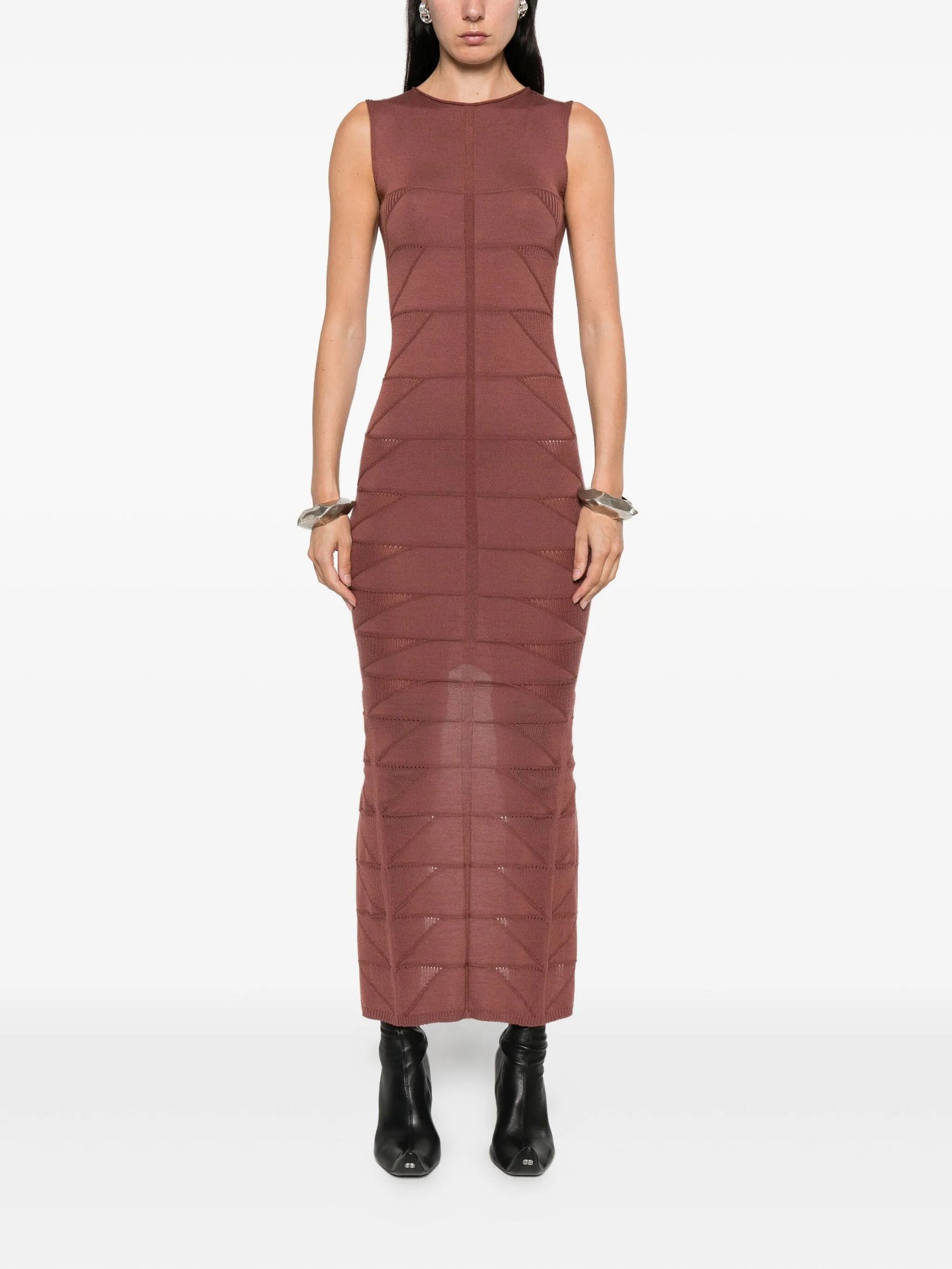 knitted sleeveless midi dress