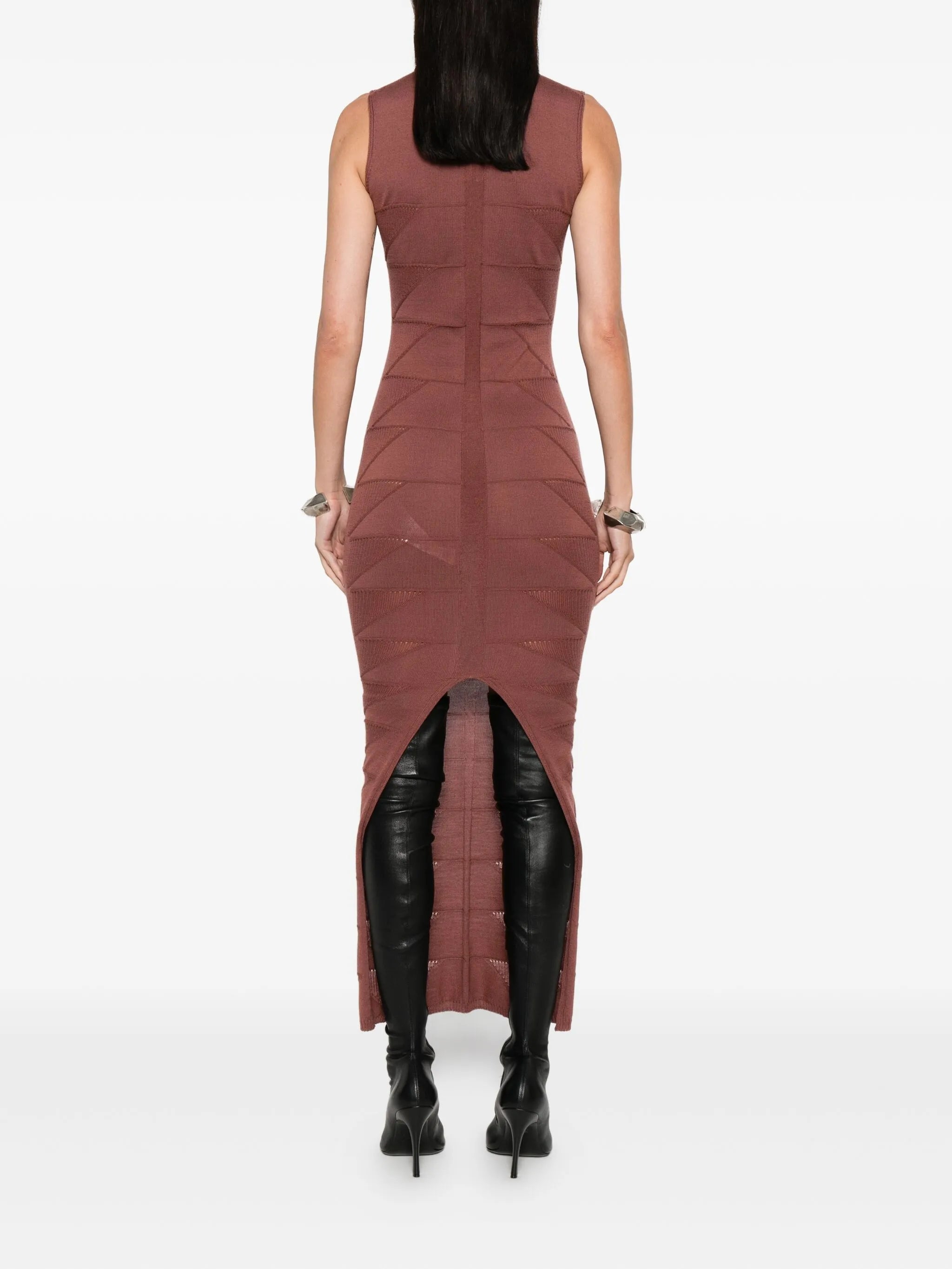 knitted sleeveless midi dress