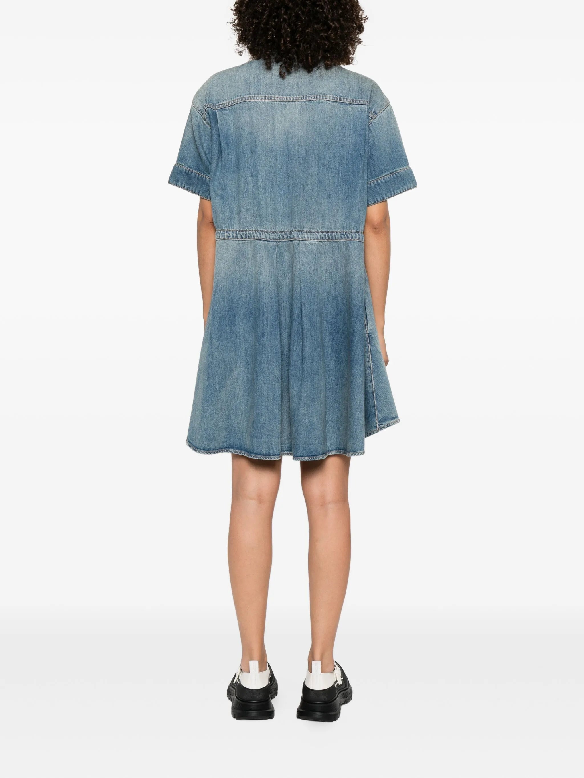 short-sleeved denim dress