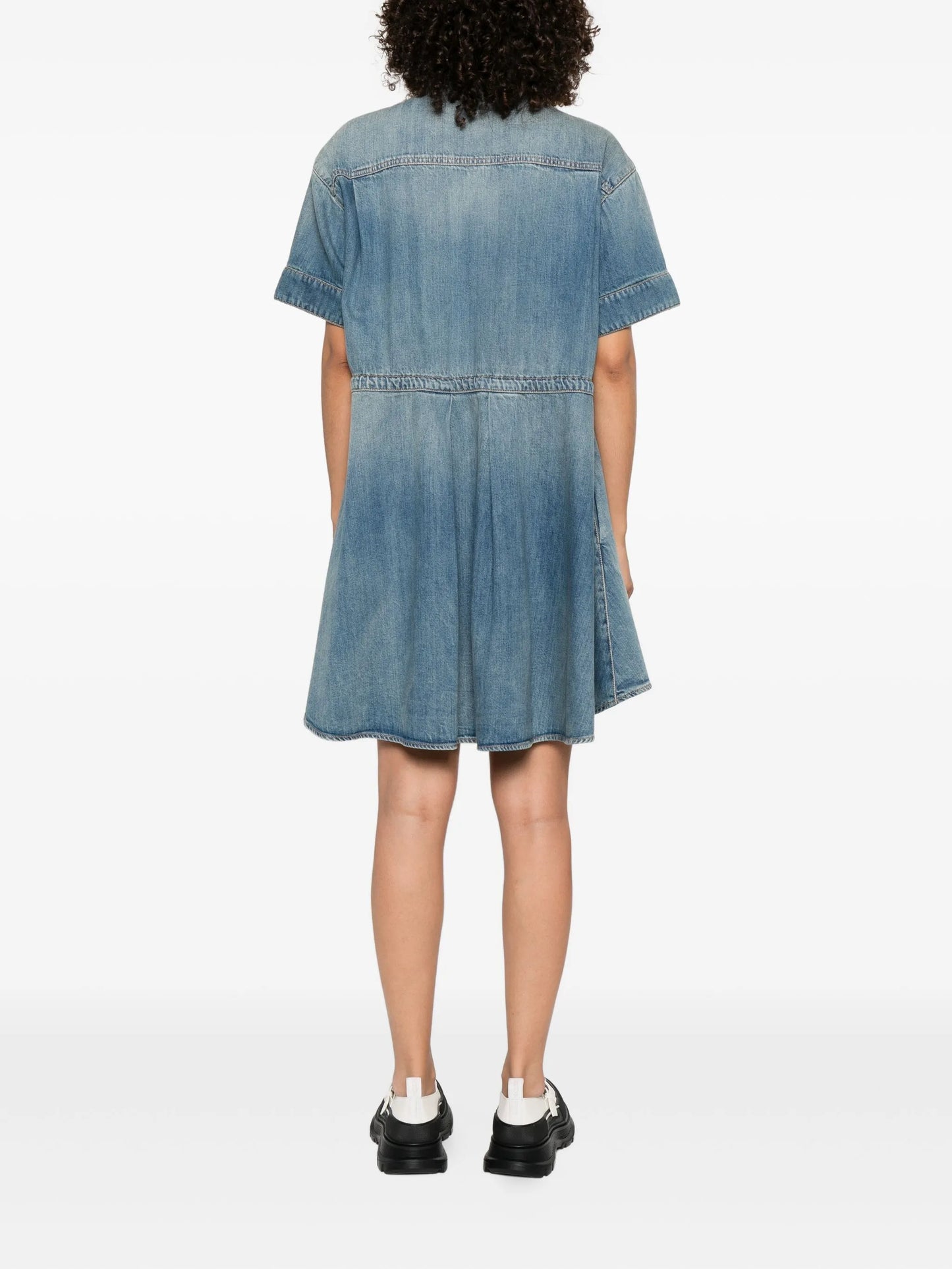 short-sleeved denim dress