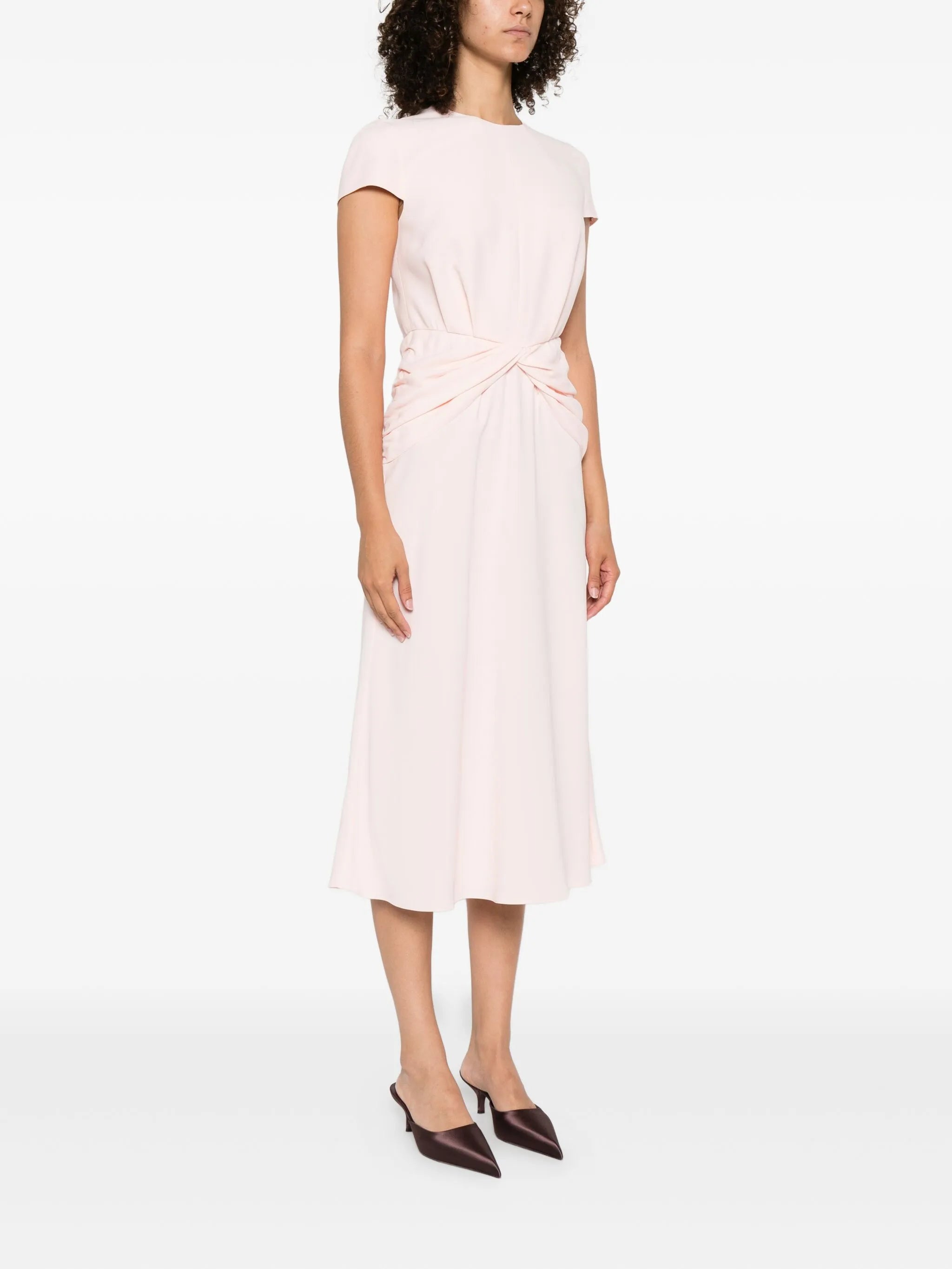 twist-detail midi dress