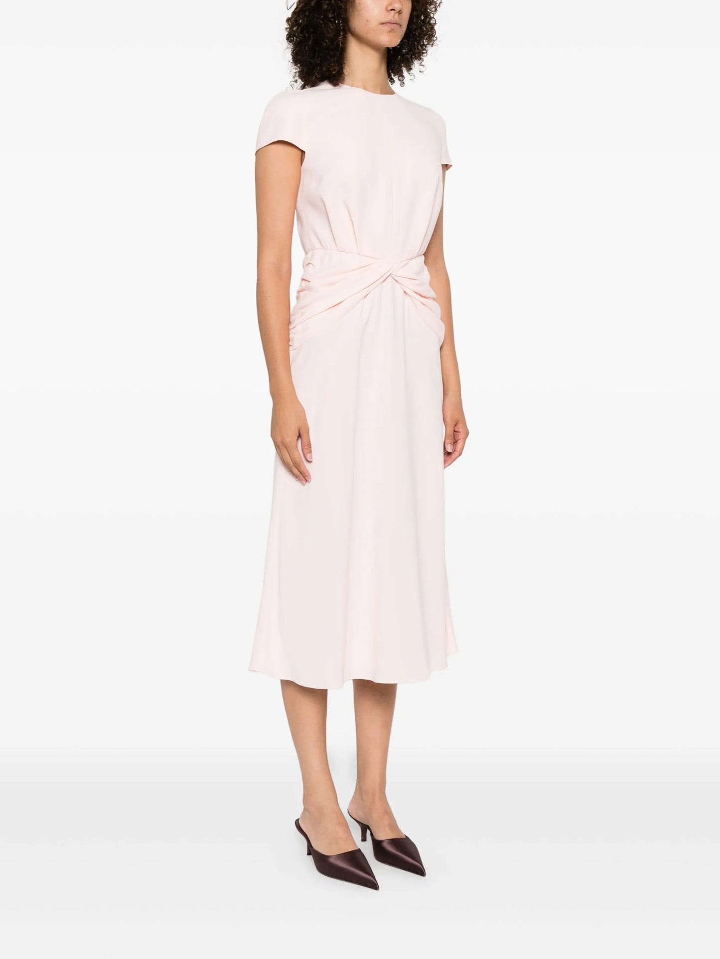 twist-detail midi dress