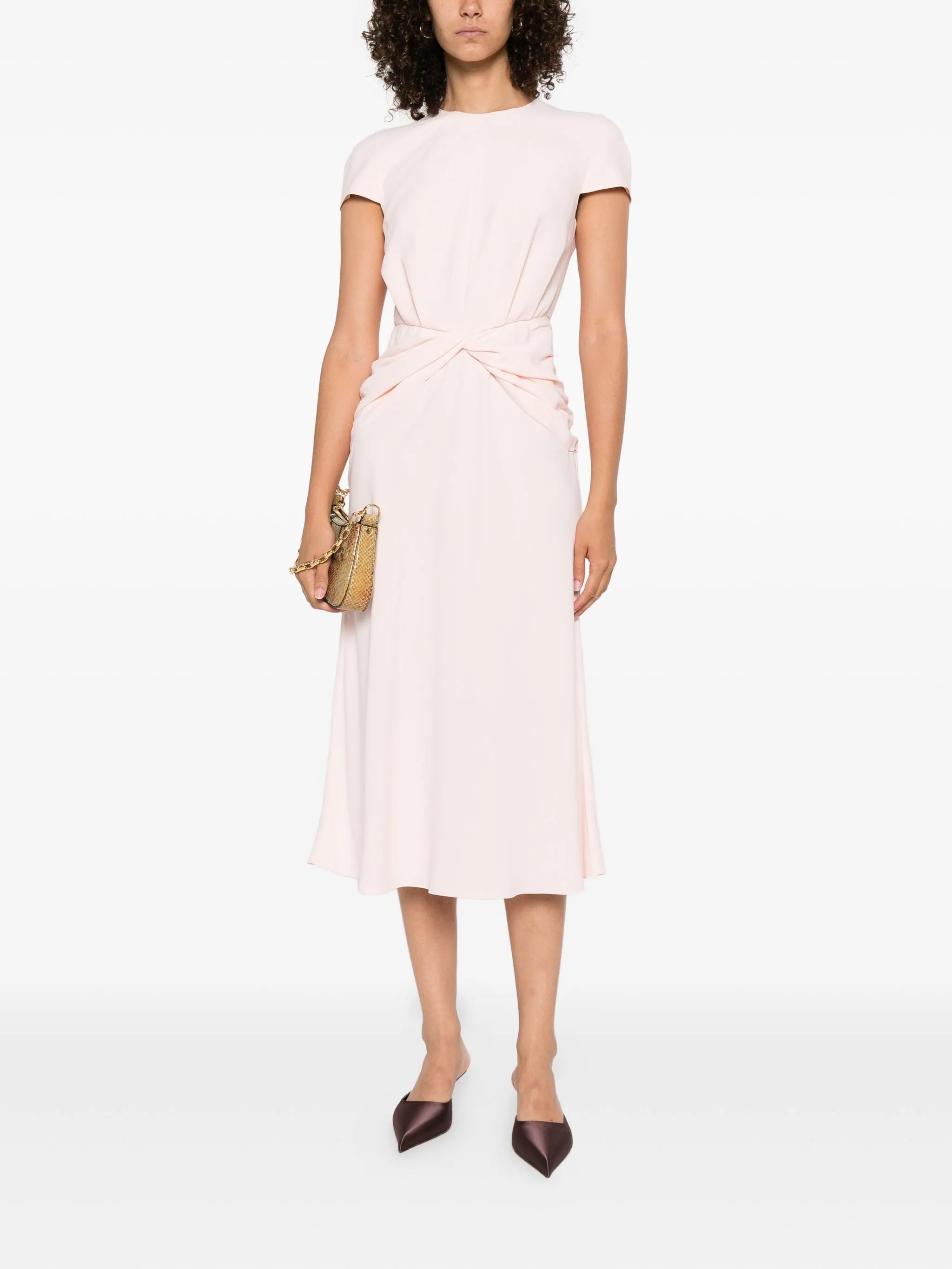 twist-detail midi dress