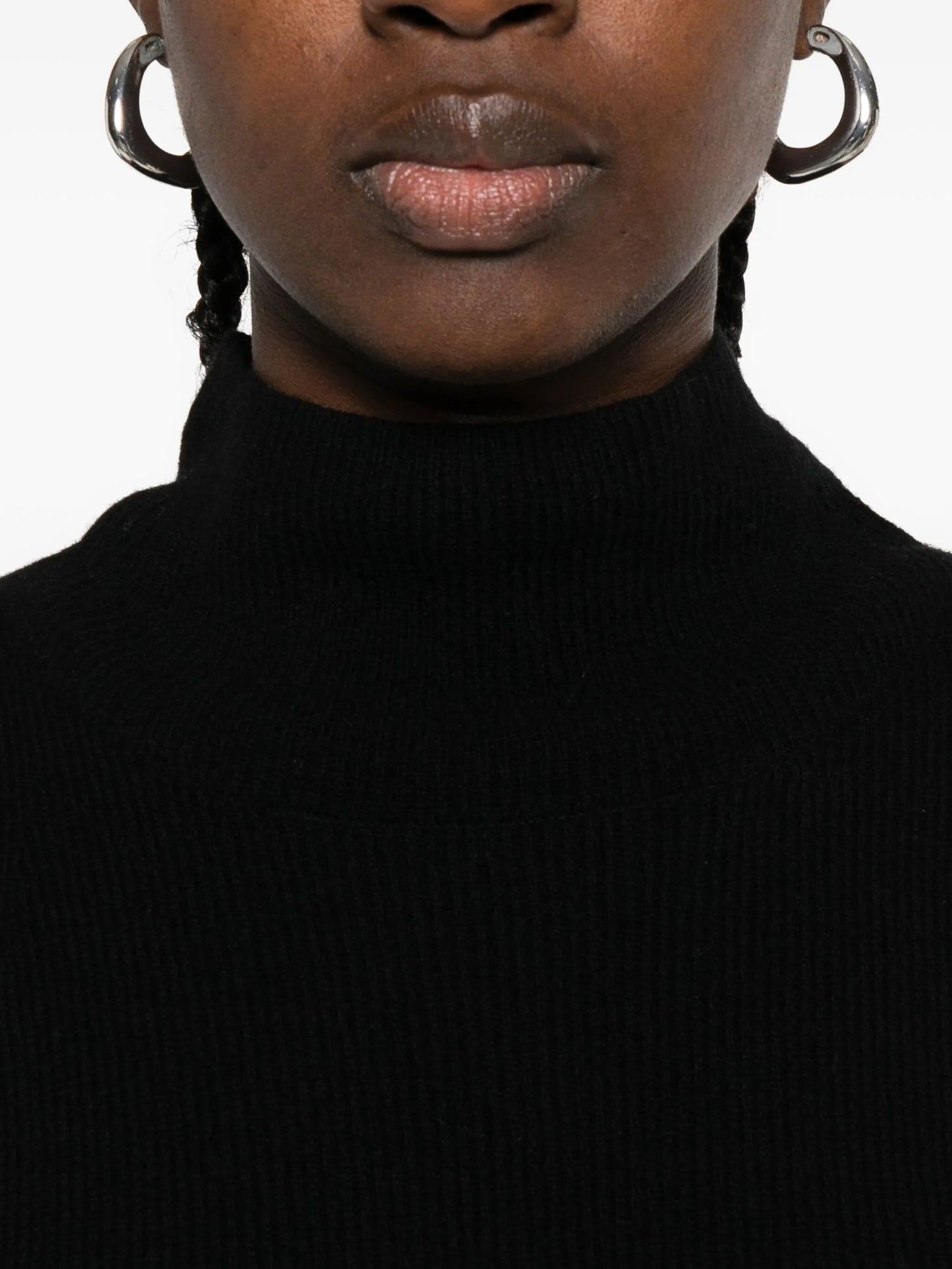 high-neck sleeveless top