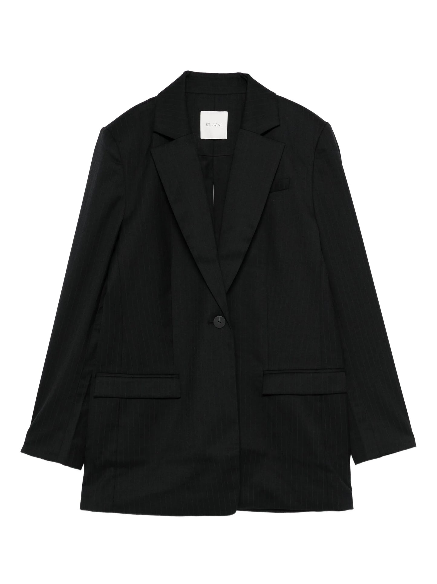 pinstriped split-detail blazer