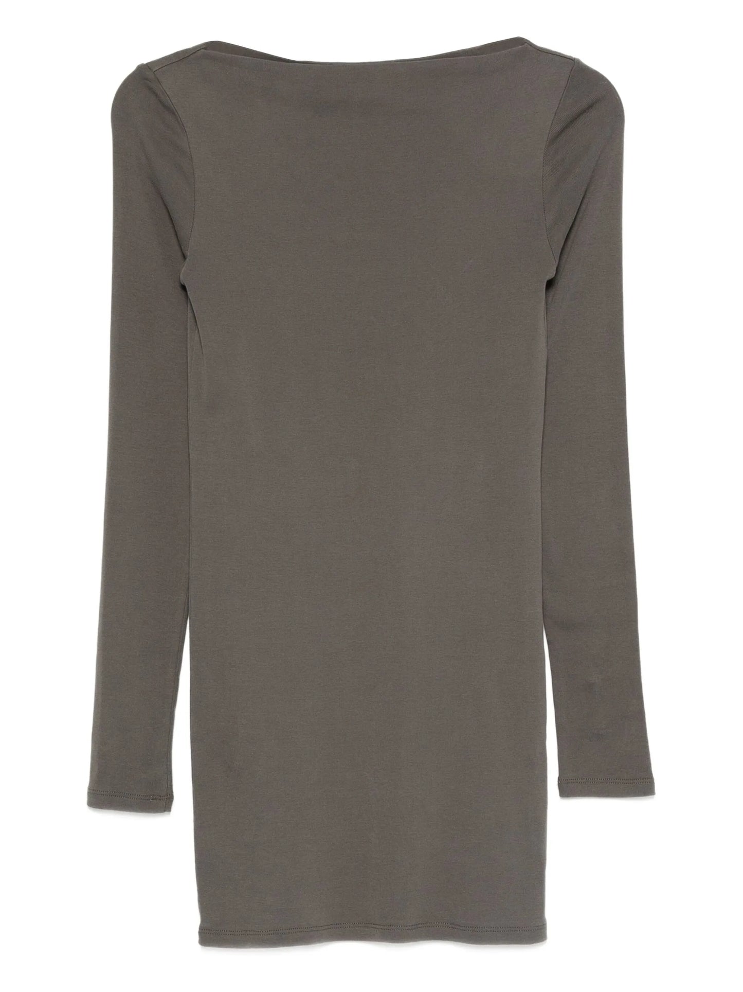 boat-neck long-sleeve mini dress
