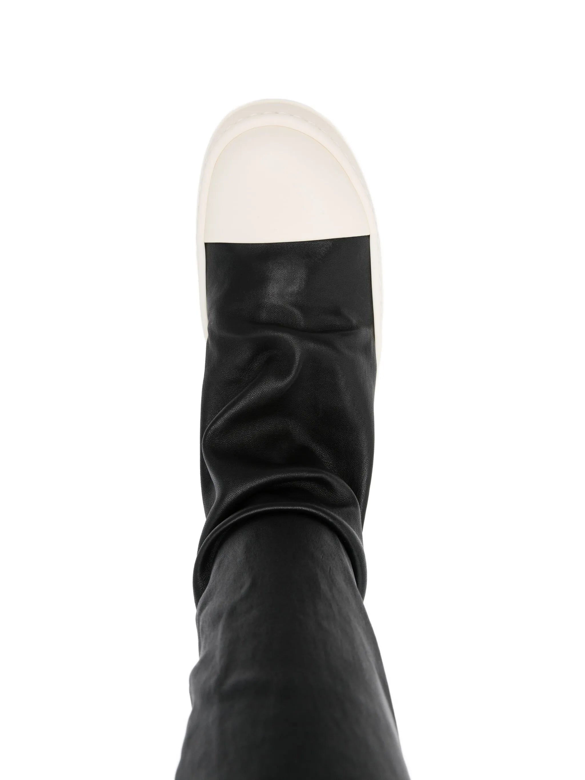 leather over-the-knee sneakers