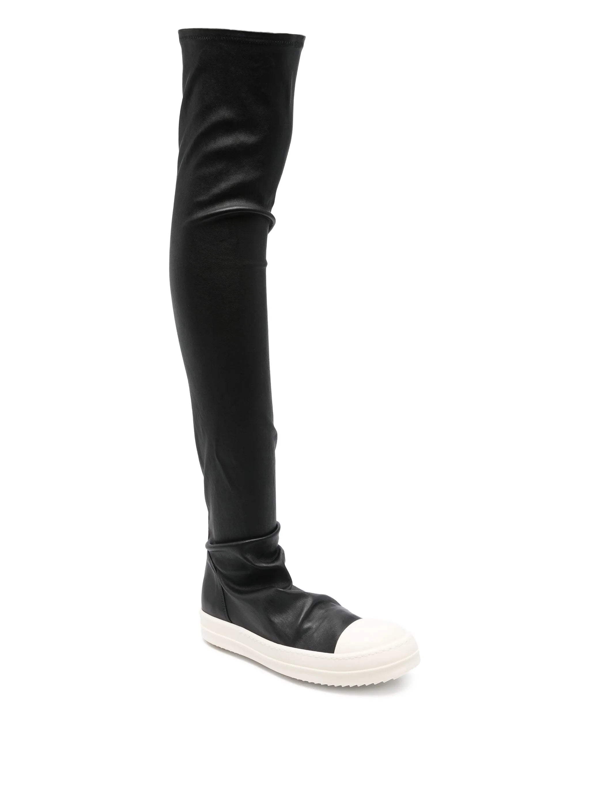 leather over-the-knee sneakers
