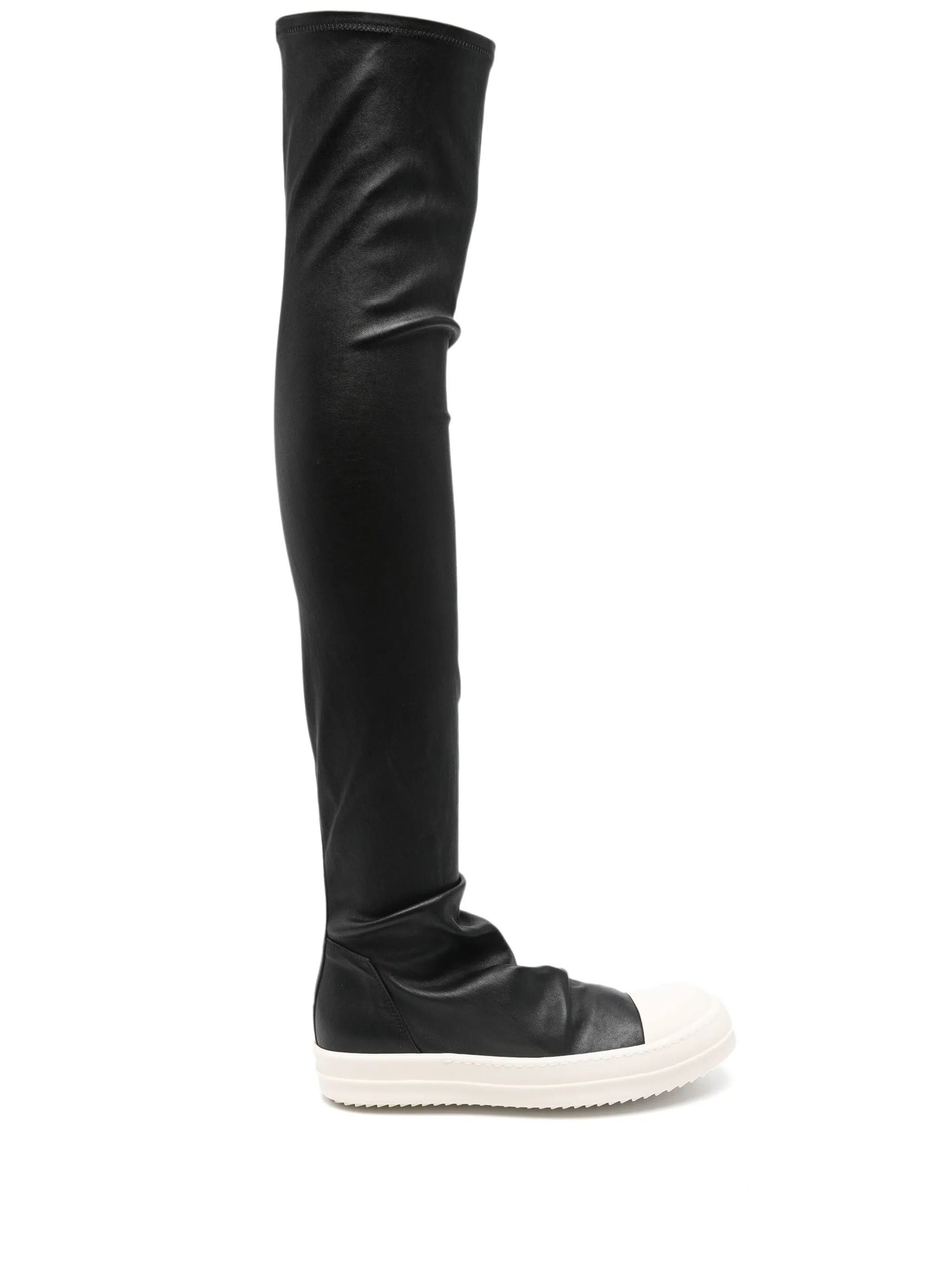 leather over-the-knee sneakers