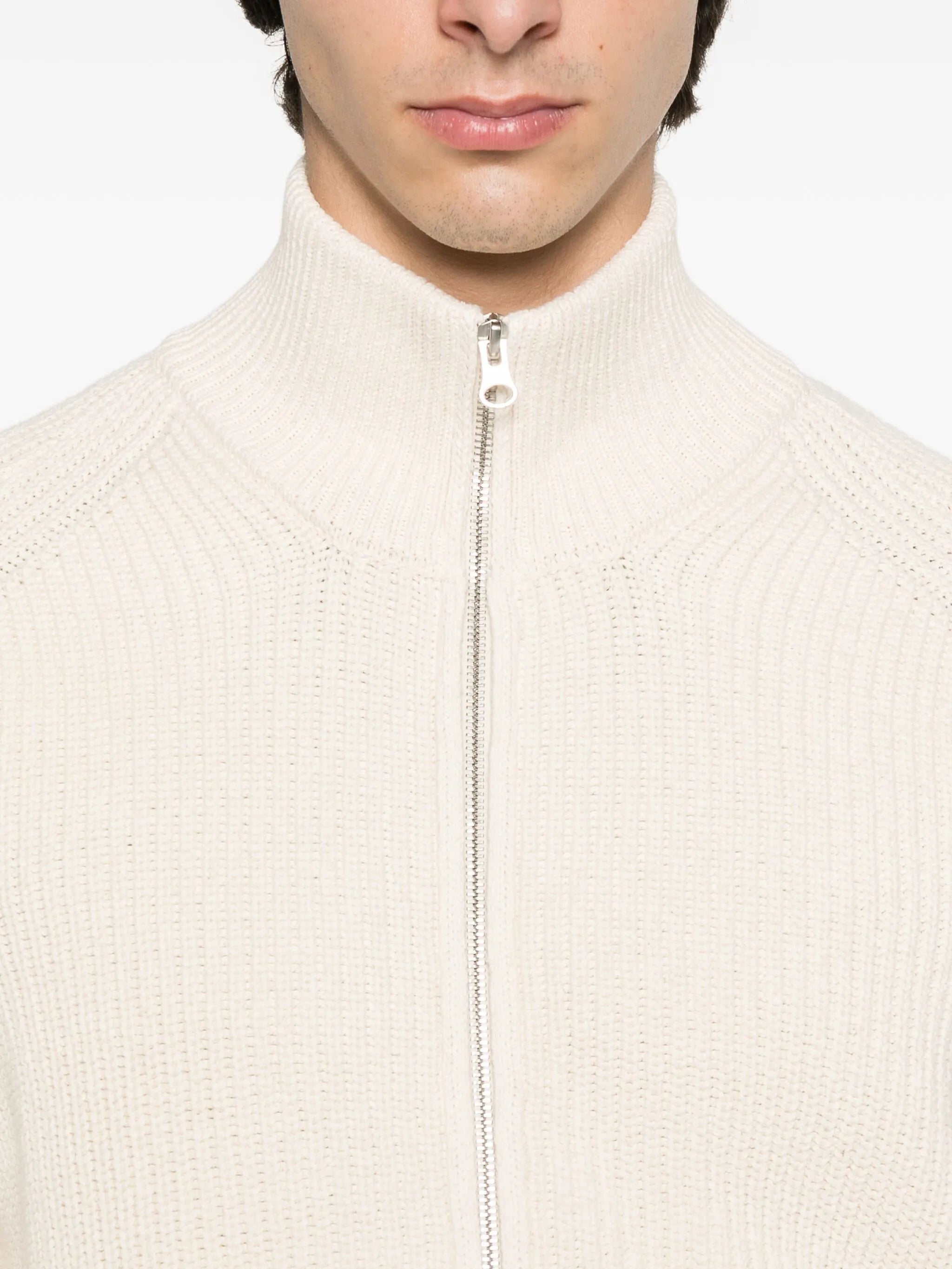 Raw Beauty zip-up cardigan