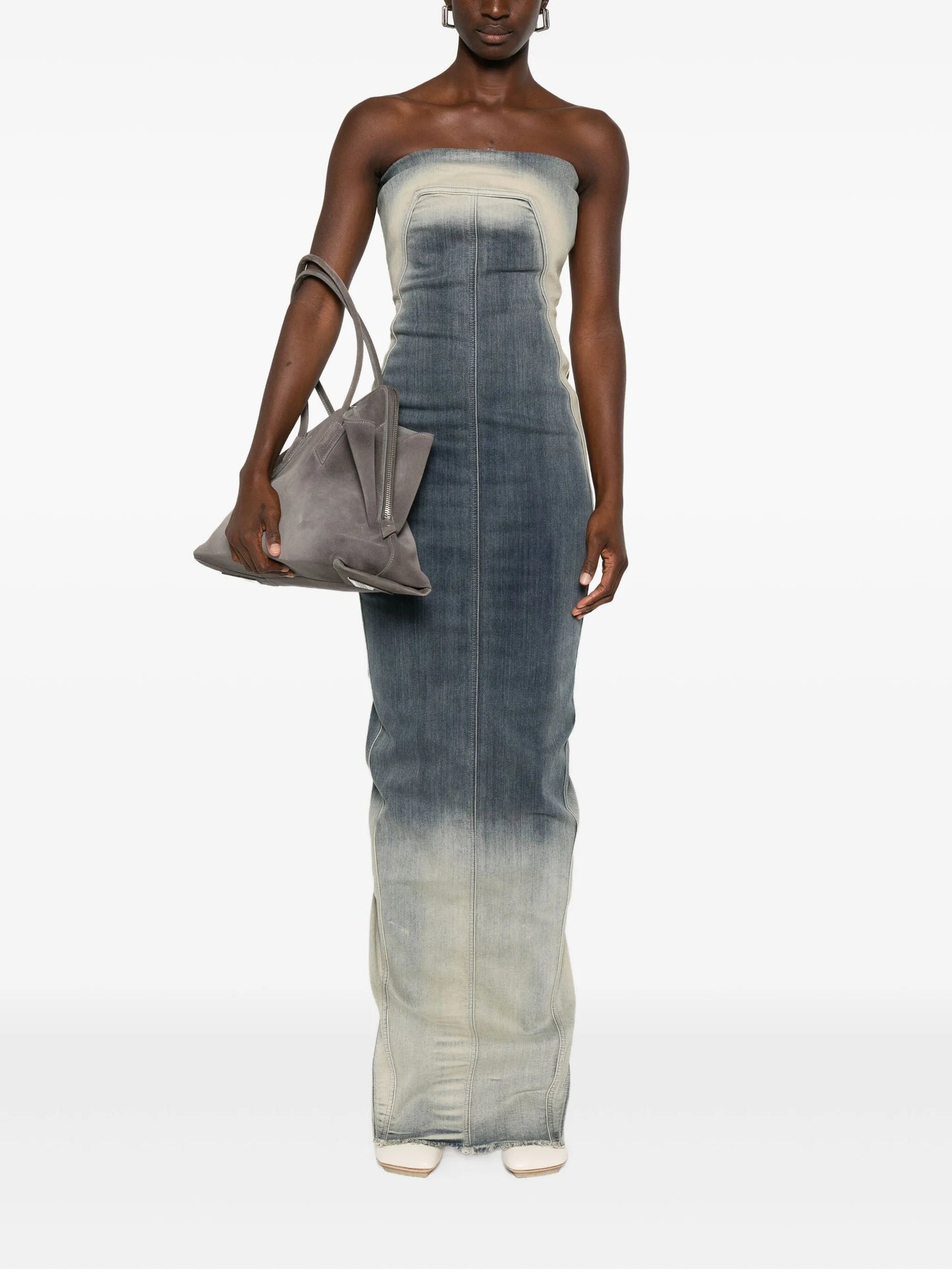 strapless denim dress