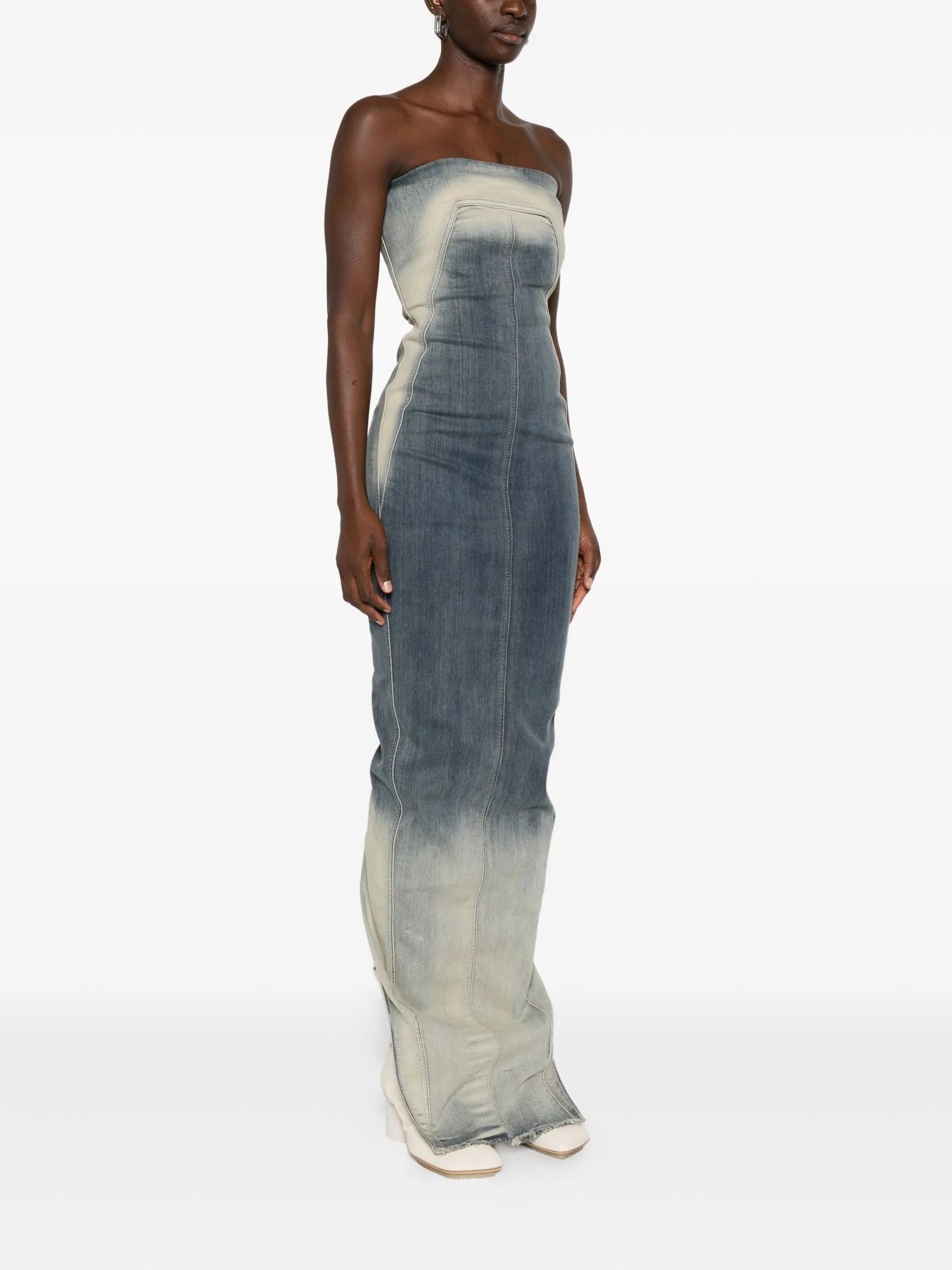 strapless denim dress