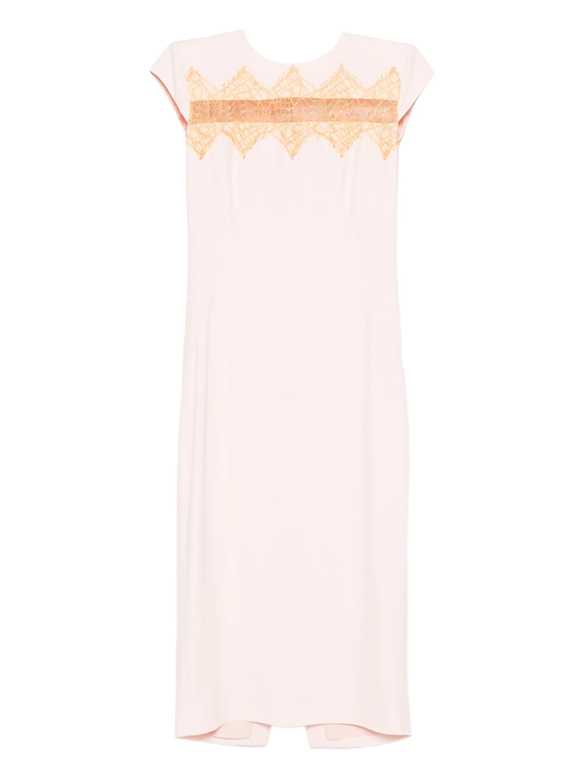 lace-insert midi dress