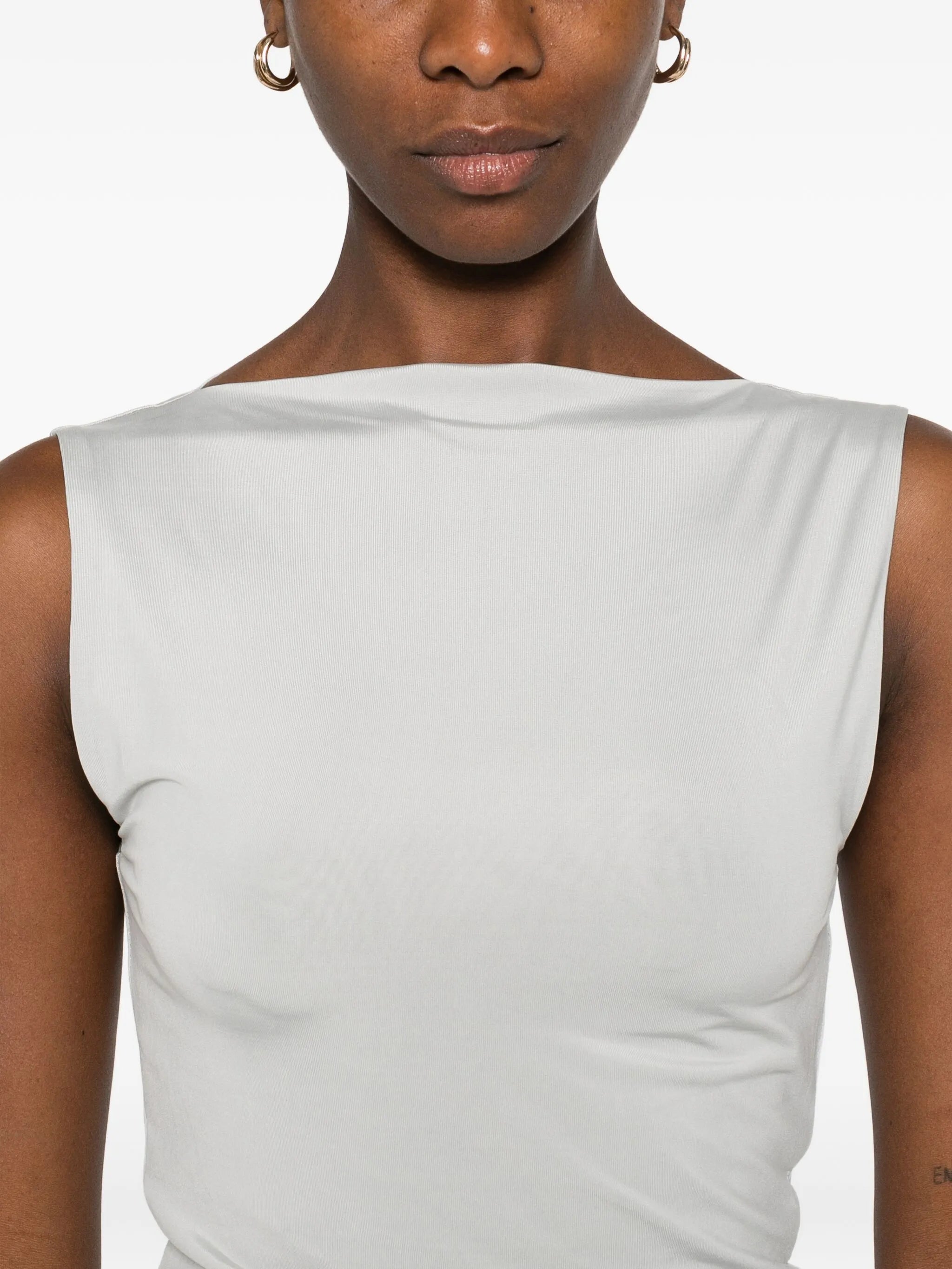 boat-neck jersey top