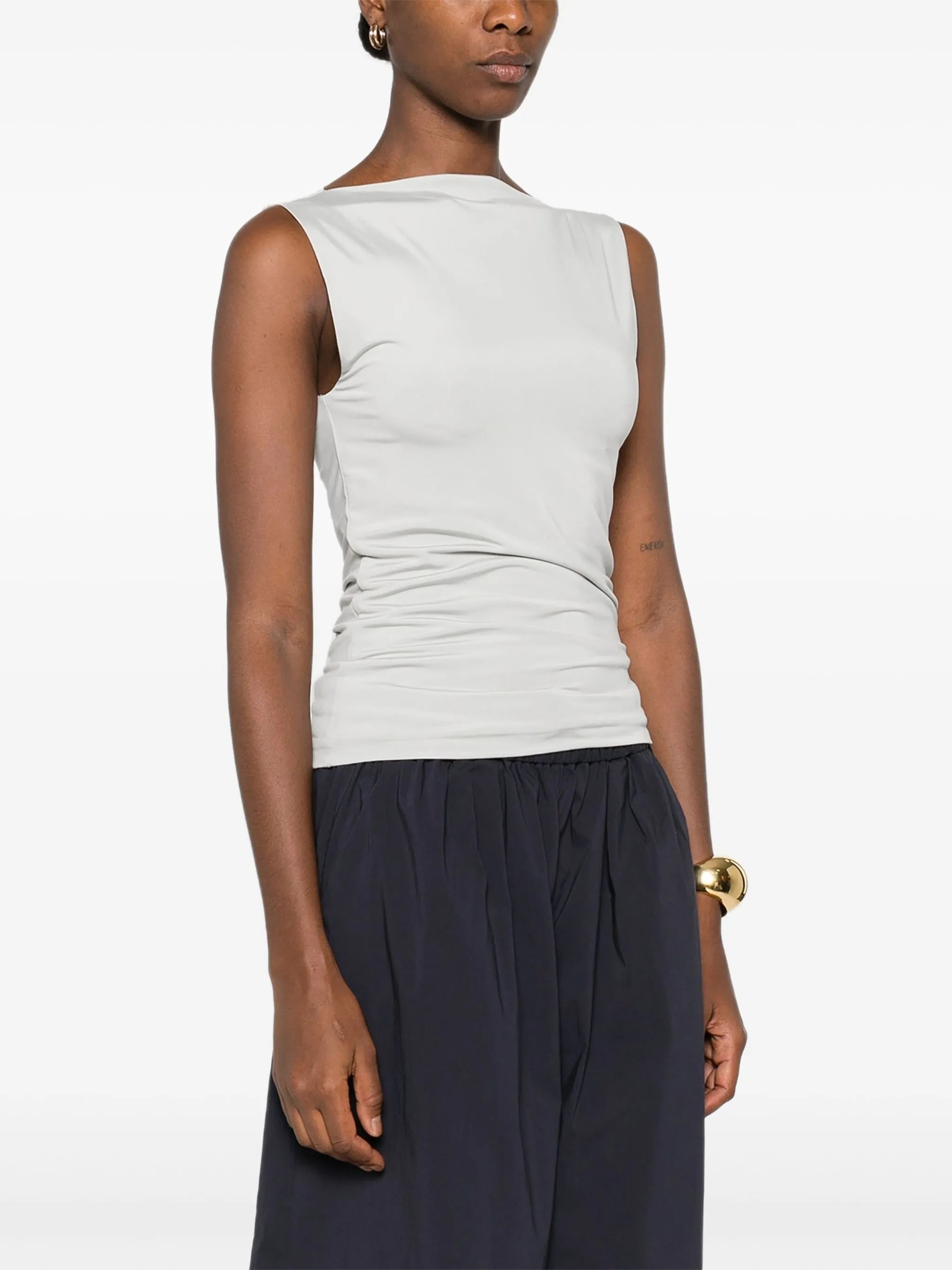boat-neck jersey top