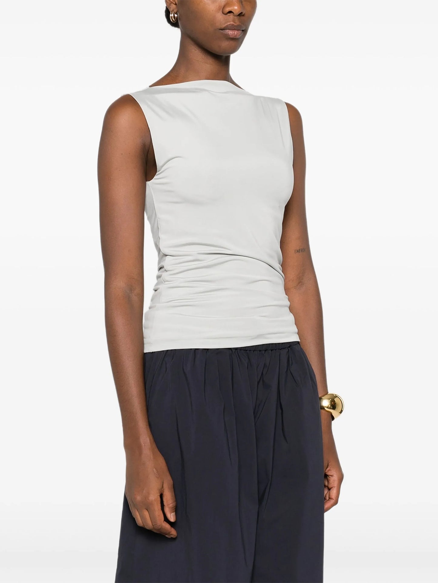 boat-neck jersey top