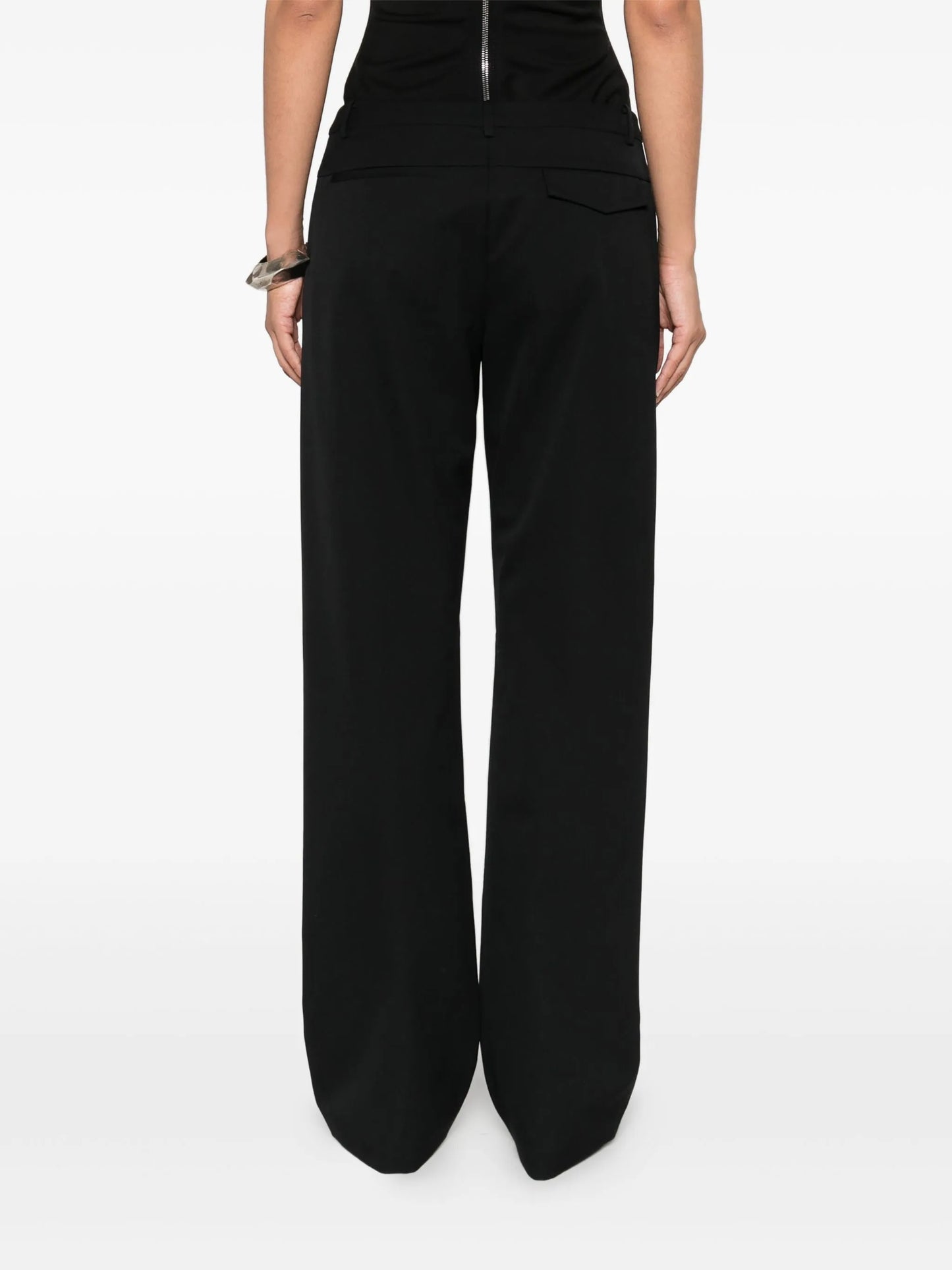 panelled slim-cut trousers