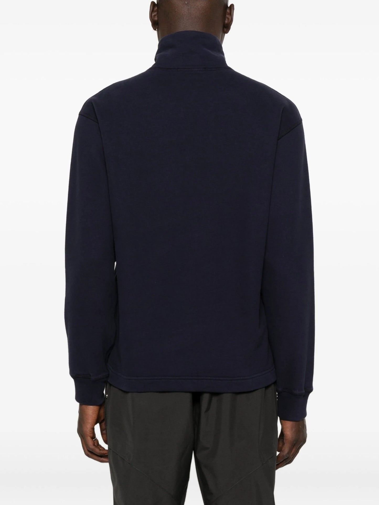 half-zip fleece-texture polo shirt