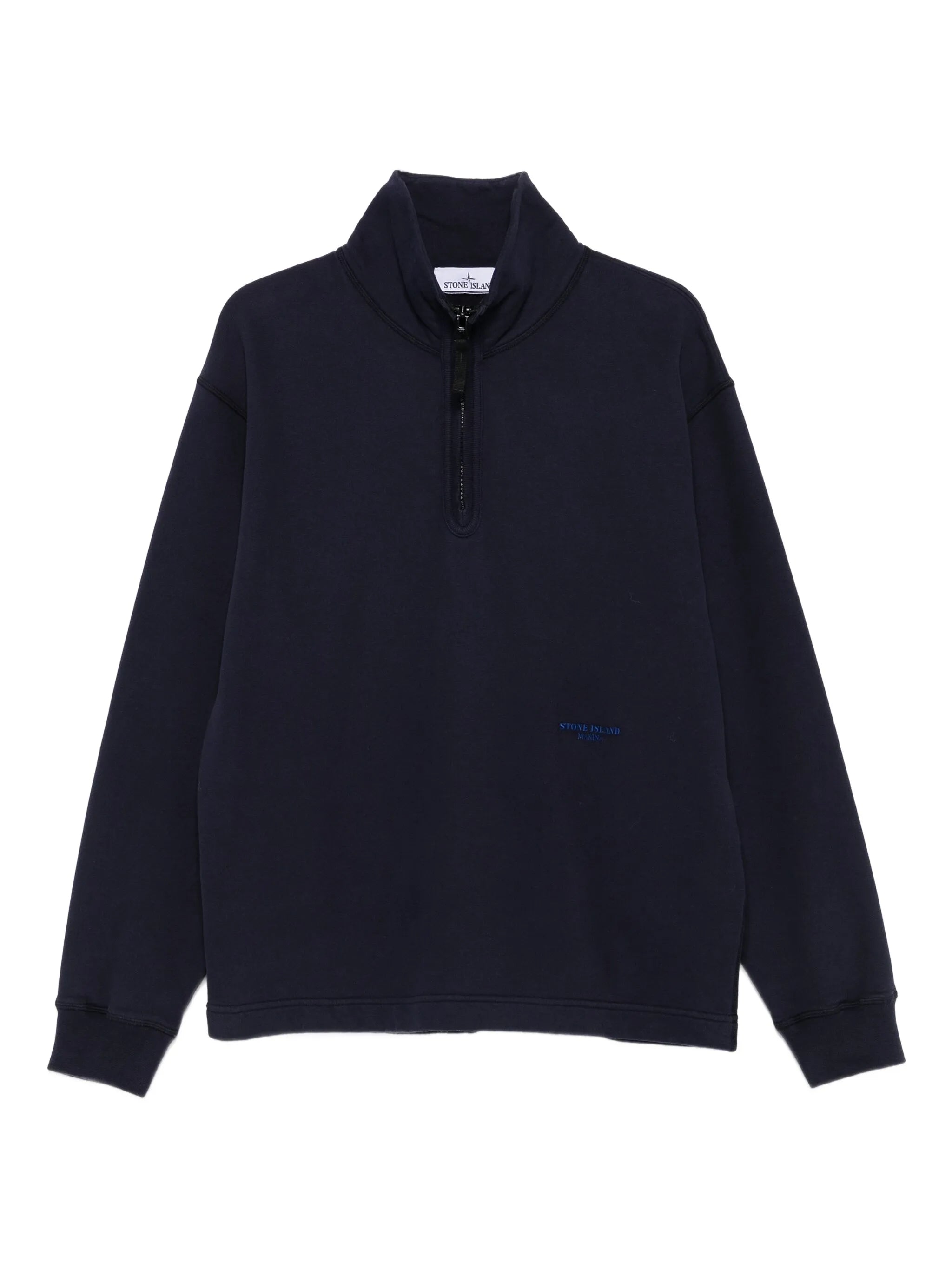 half-zip fleece-texture polo shirt