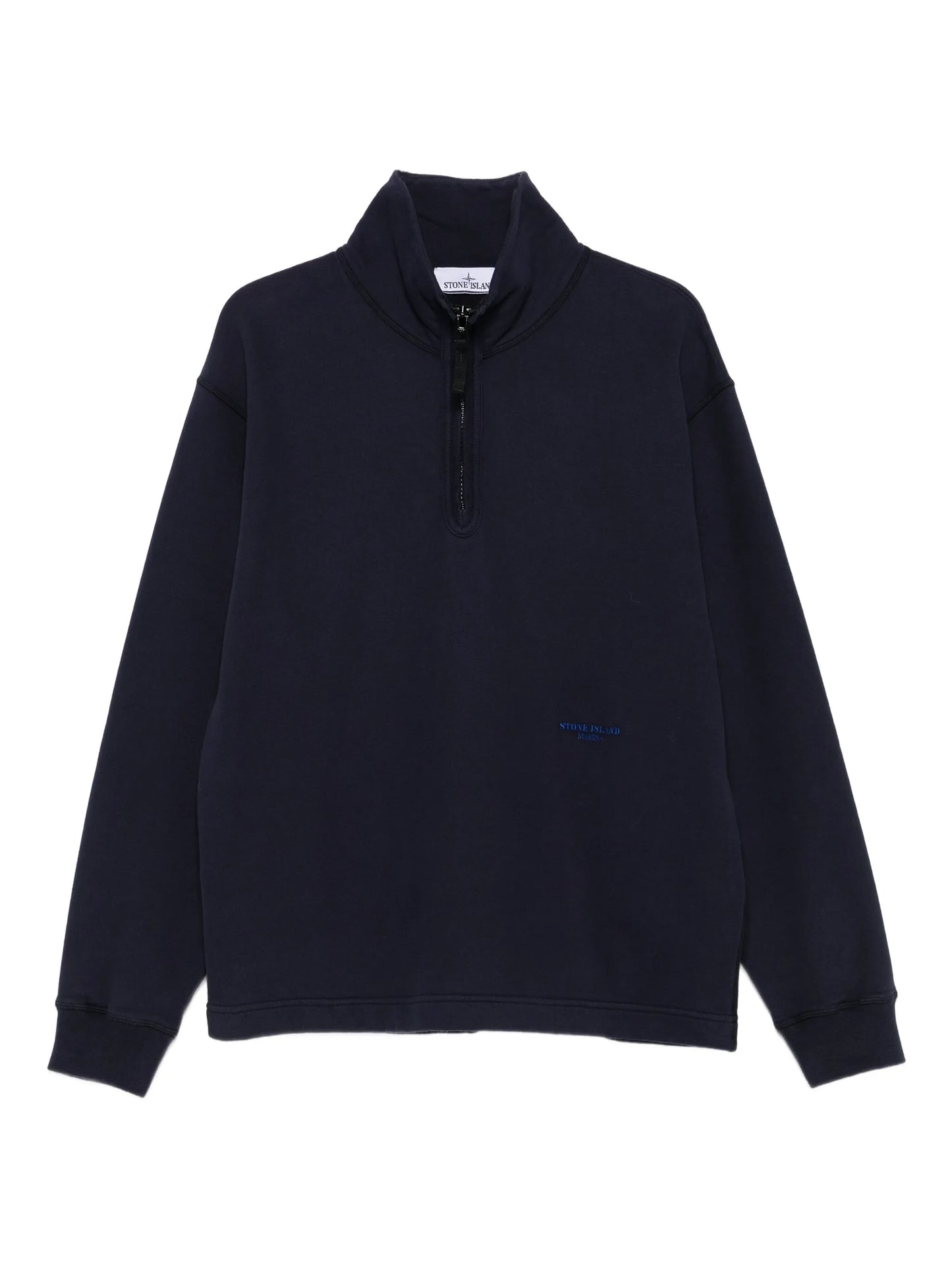 half-zip fleece-texture polo shirt