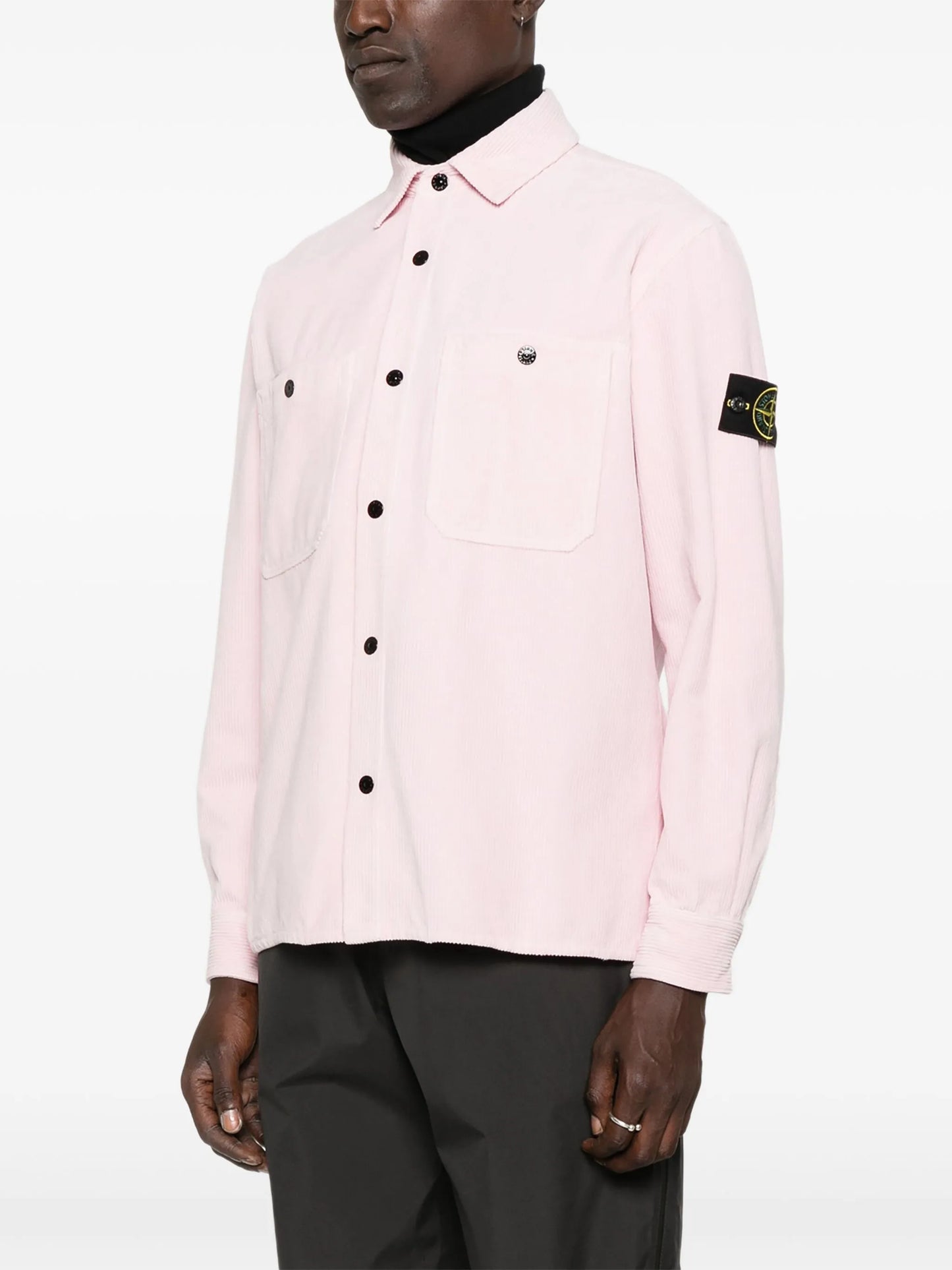 corduroy patch-pocket shirt