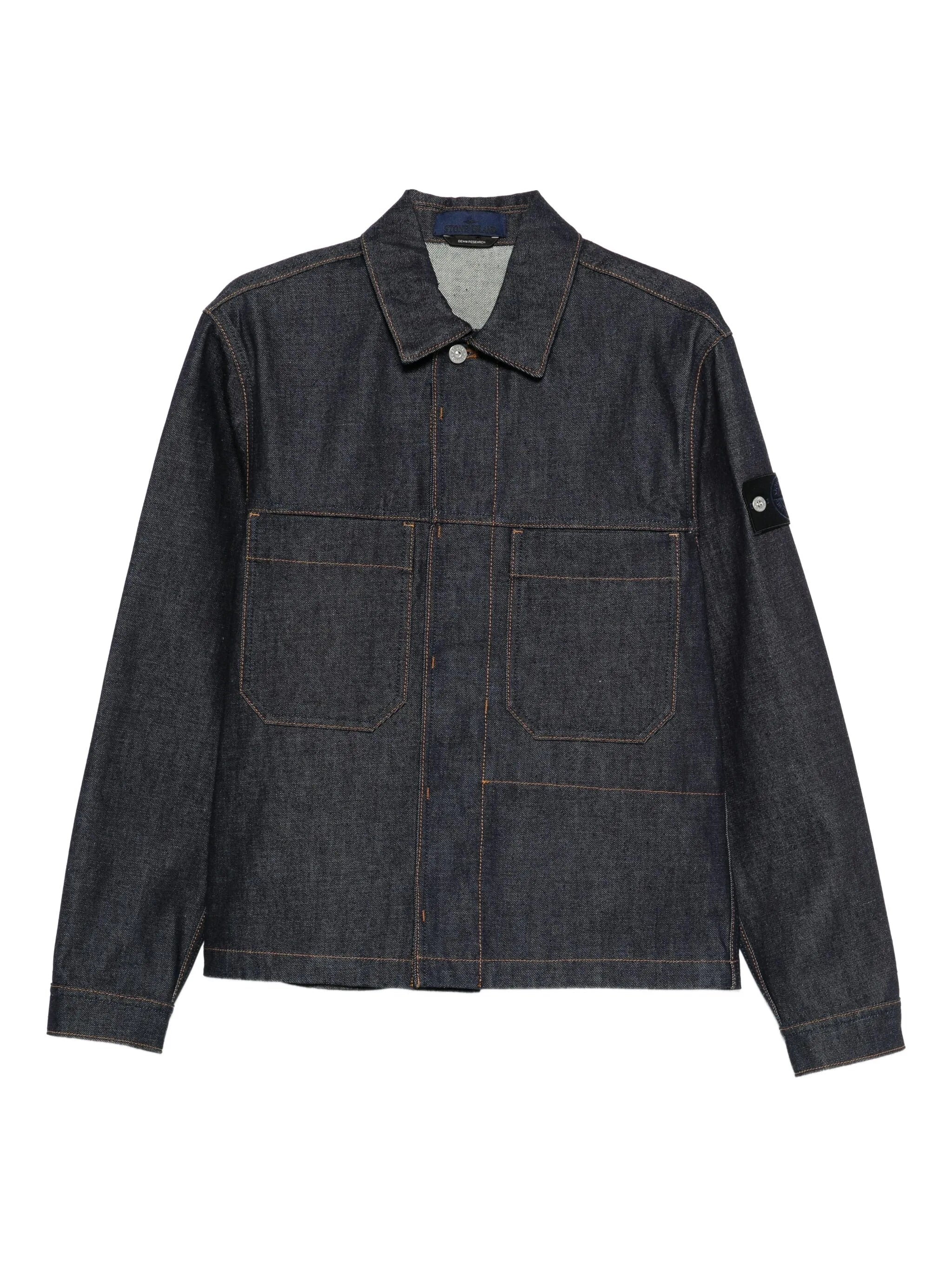 Compass-badge denim jacket