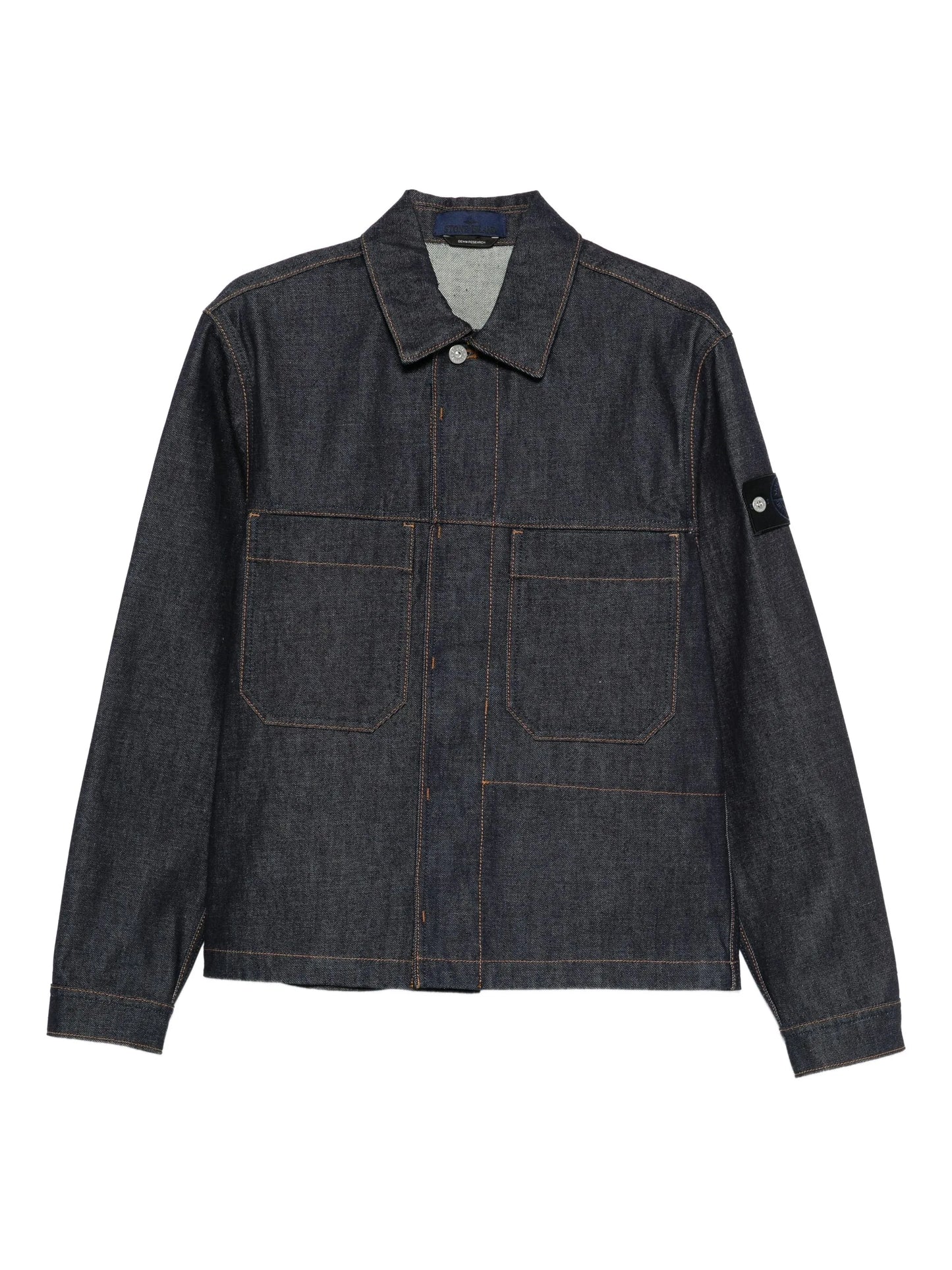 Compass-badge denim jacket