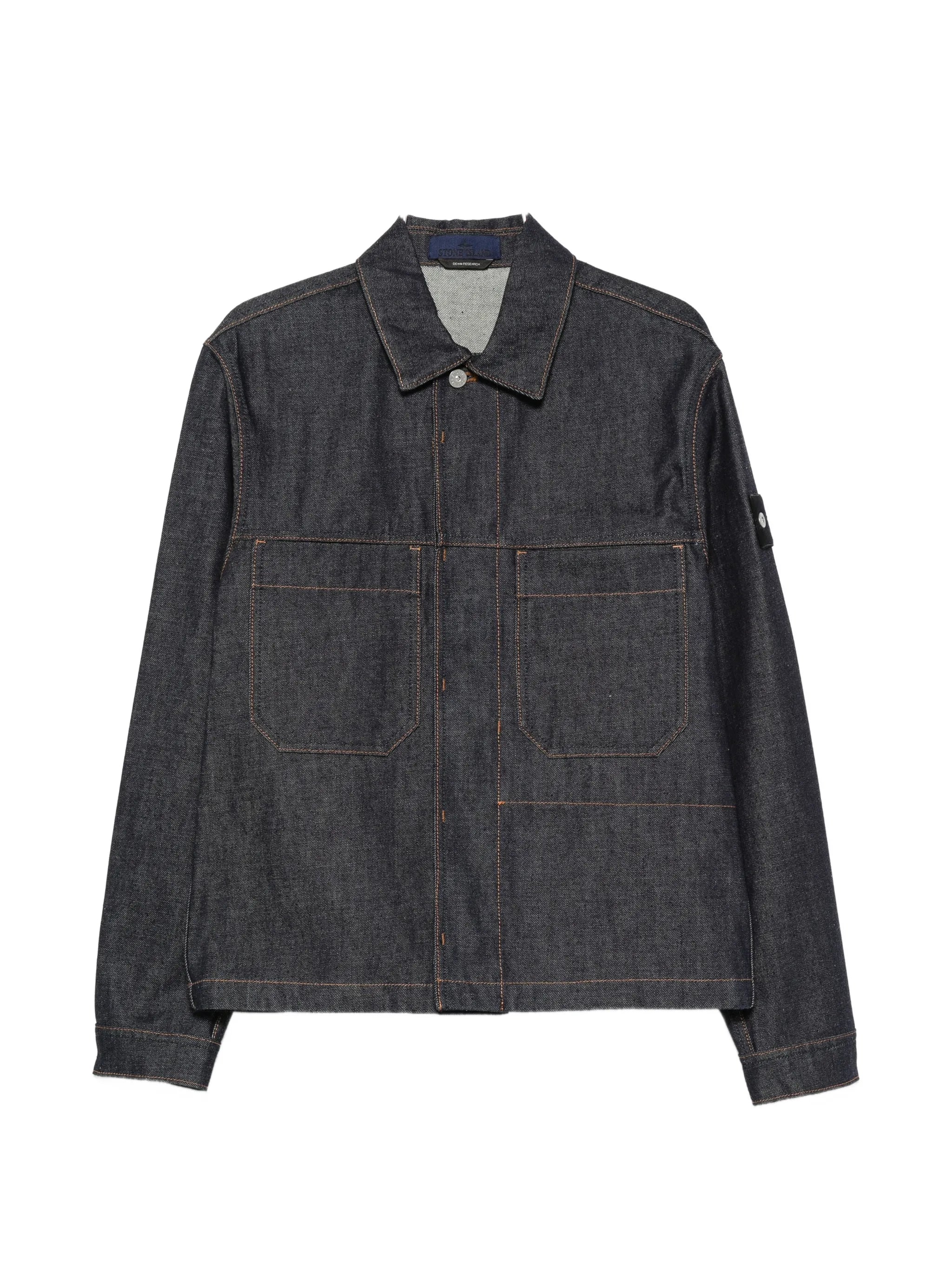 Compass-badge denim jacket