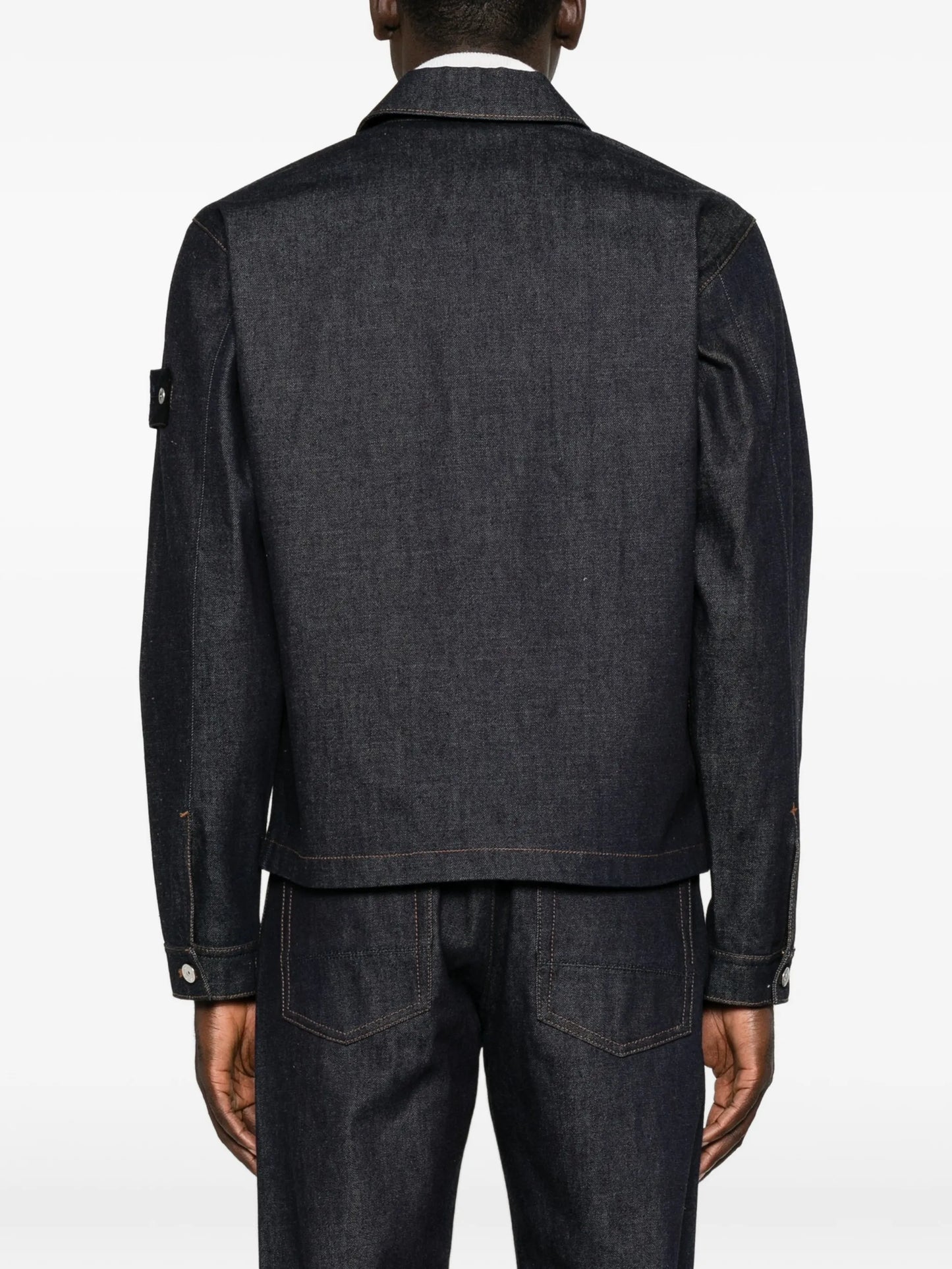 Compass-badge denim jacket