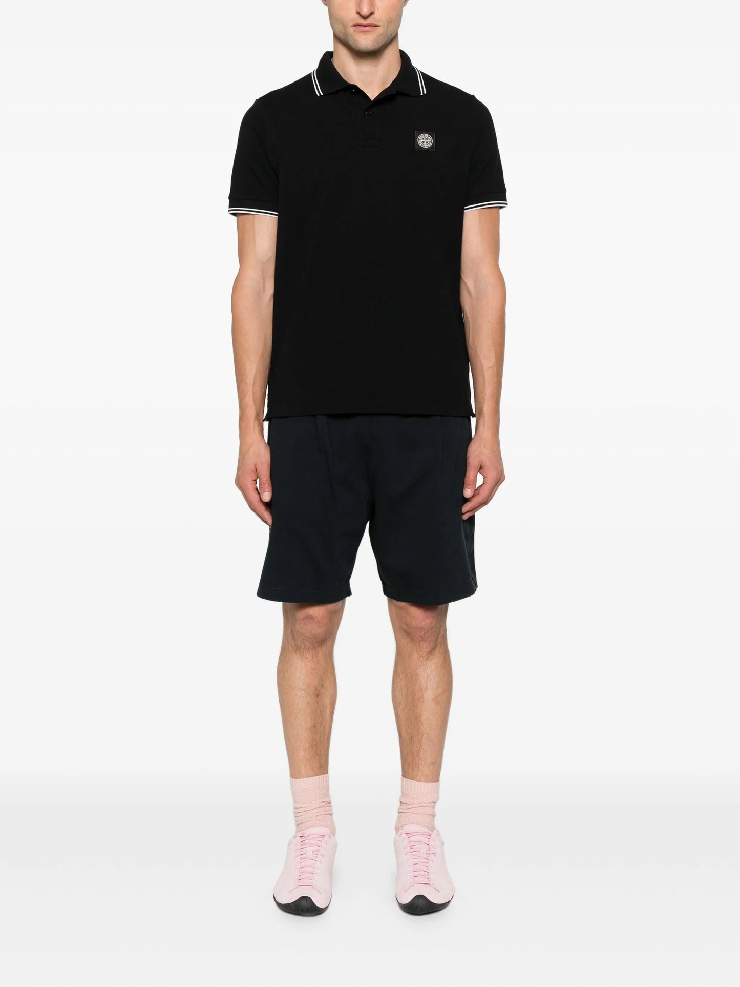 Compass-patch polo shirt