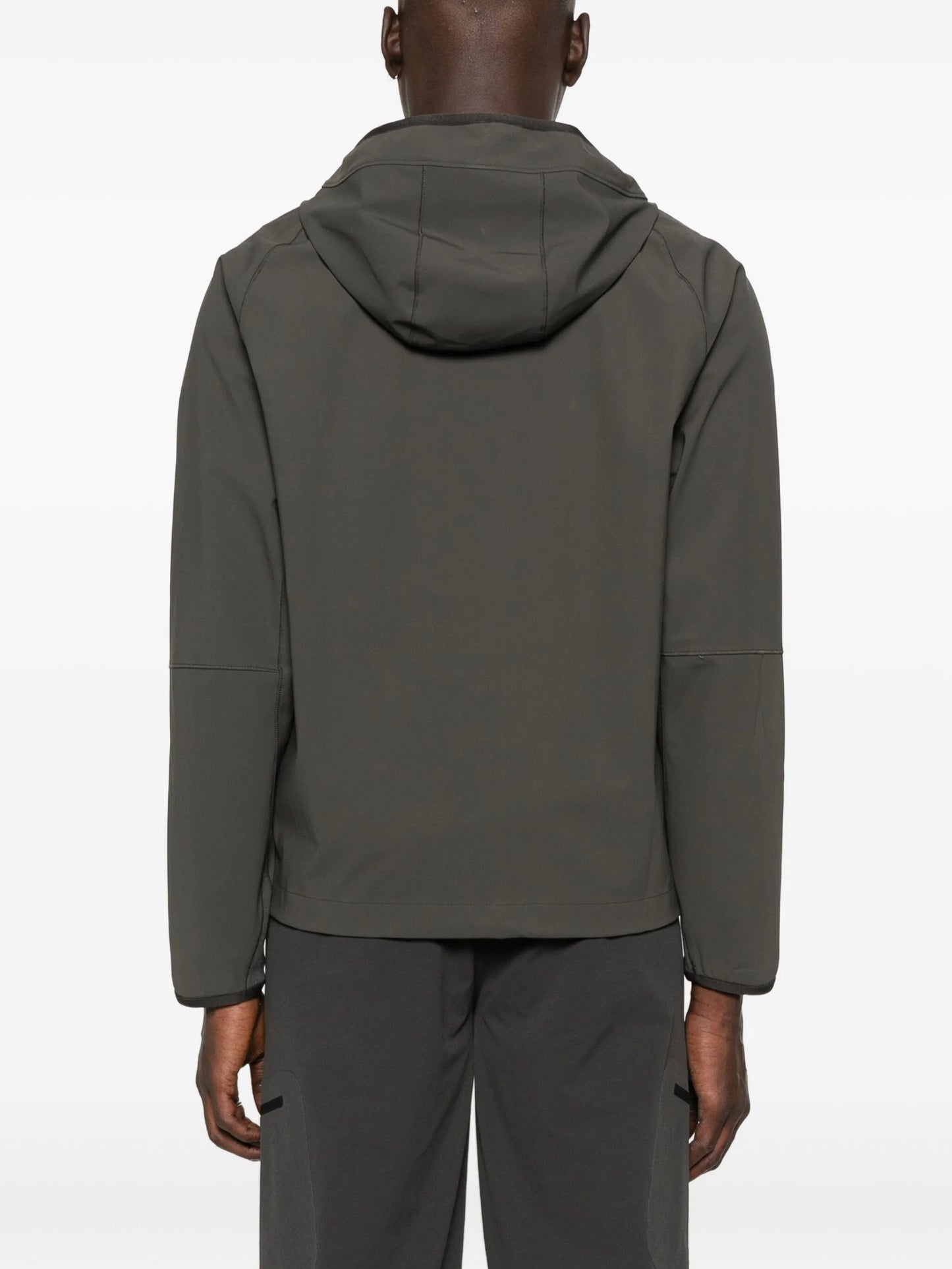 hooded zip-front jacket