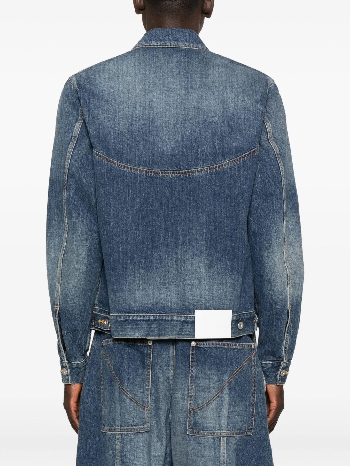 curved-panel denim jacket