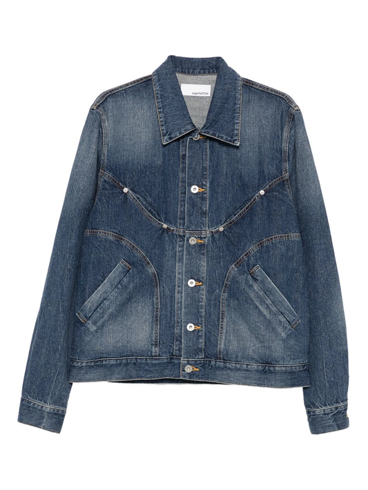 curved-panel denim jacket