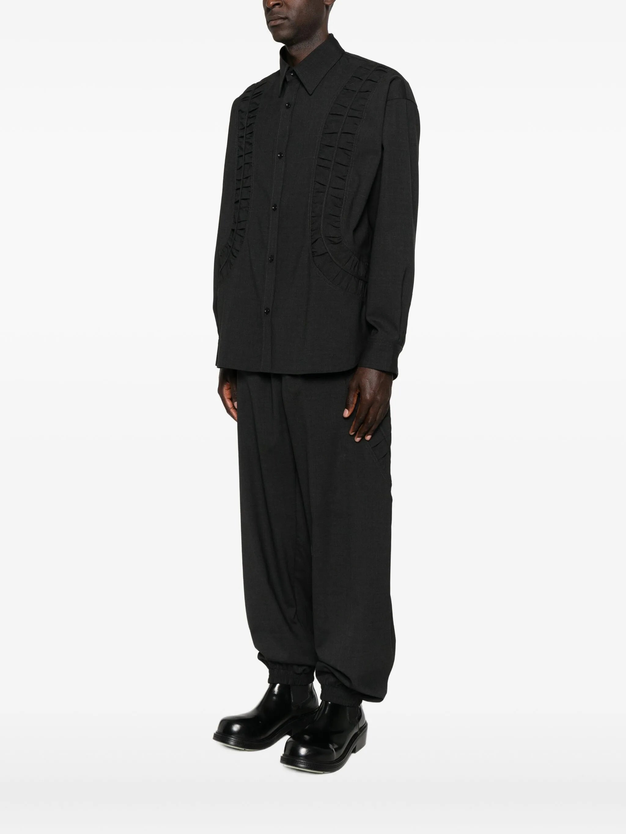 ruched-panel shirt