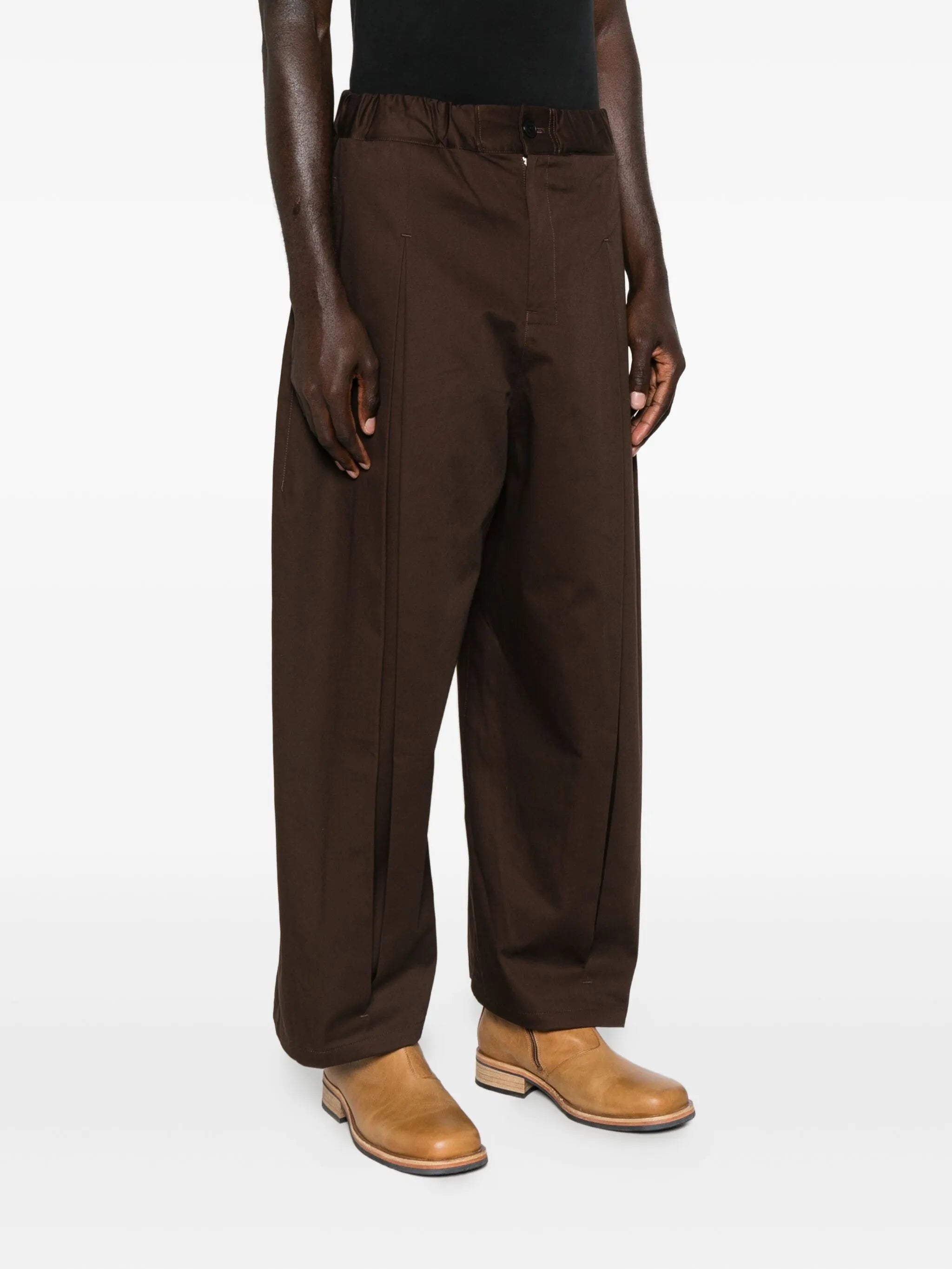 box-pleat elasticated-waist pants