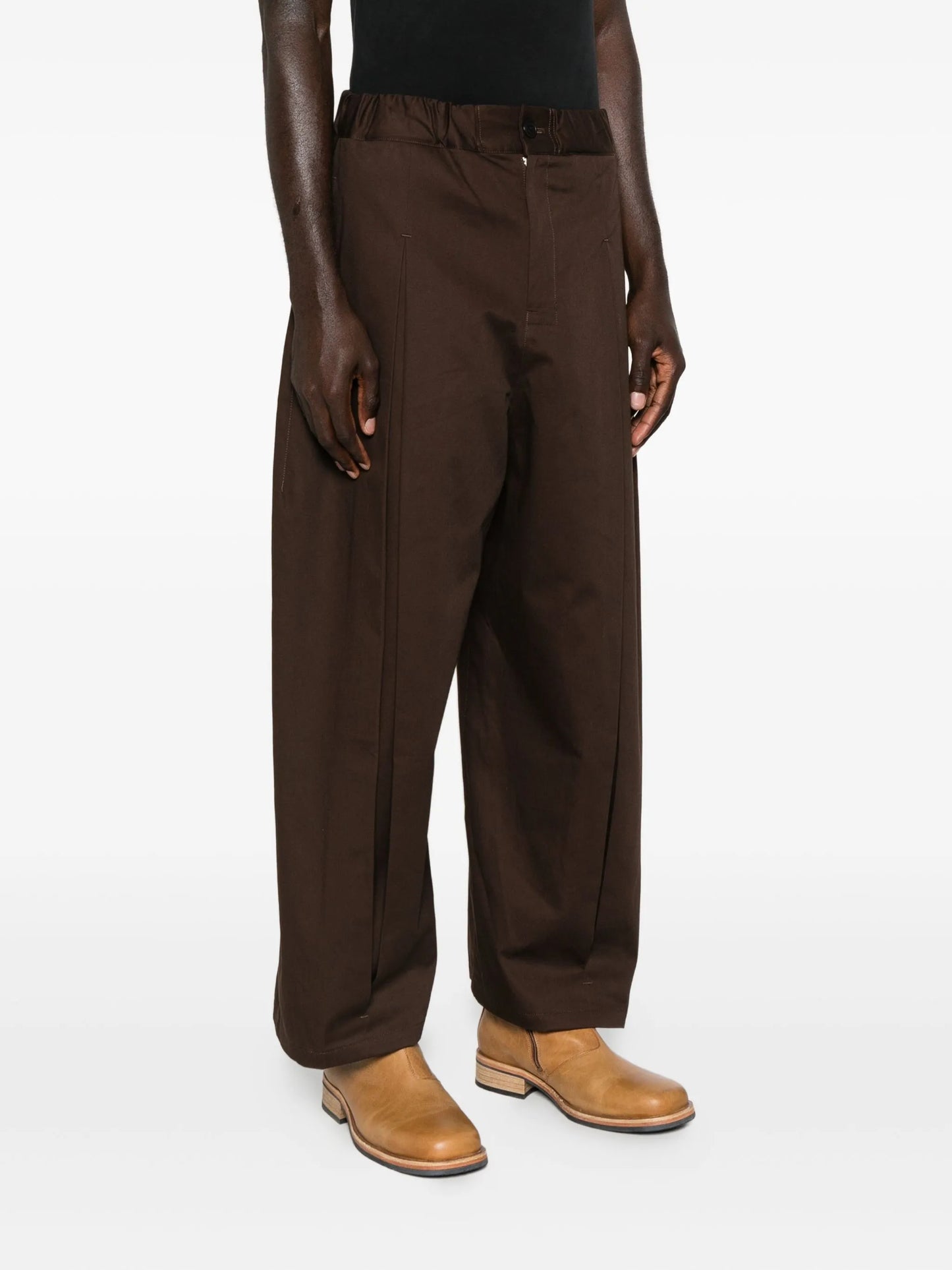 box-pleat elasticated-waist pants