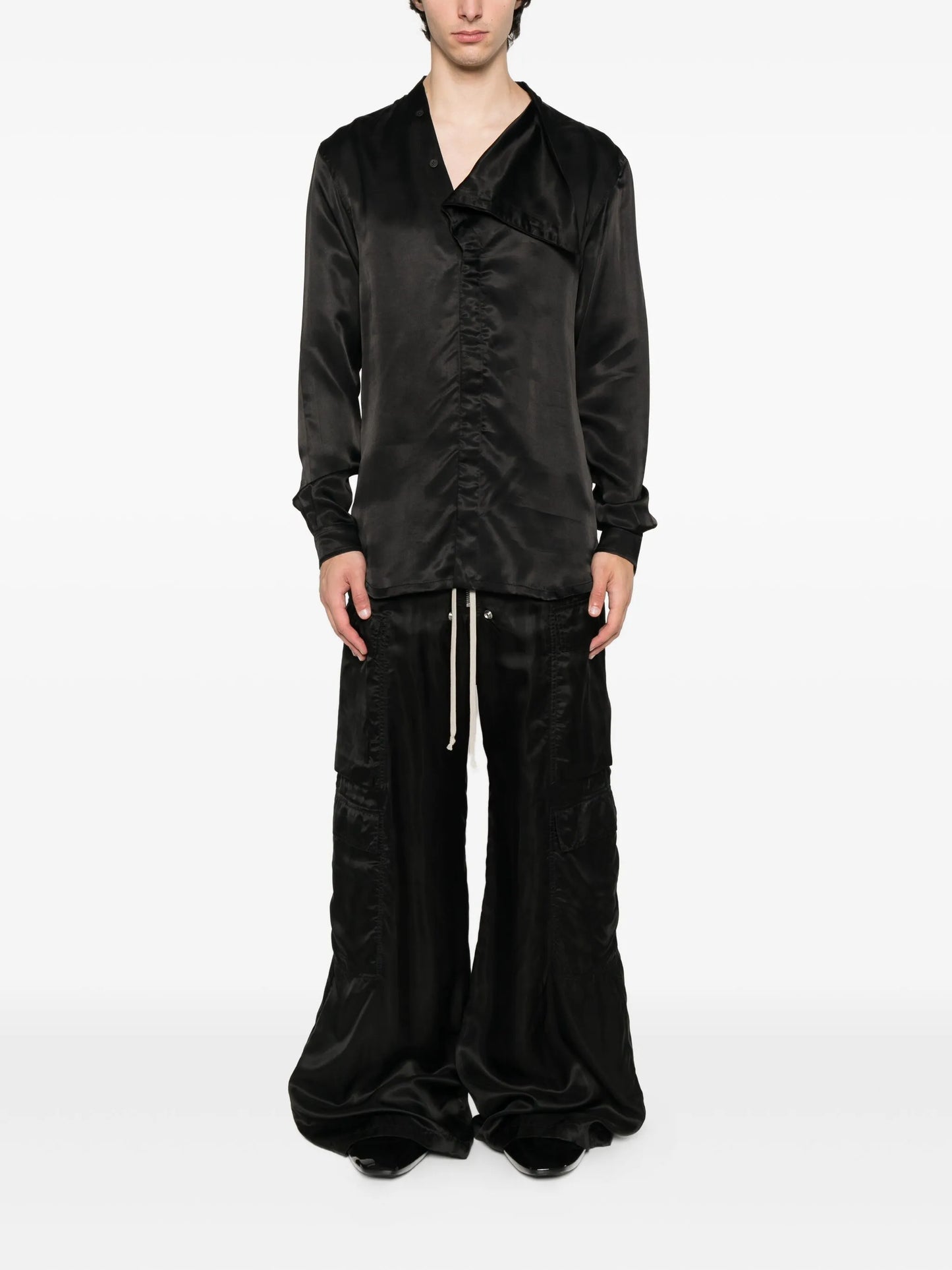 cowl-neck shirt