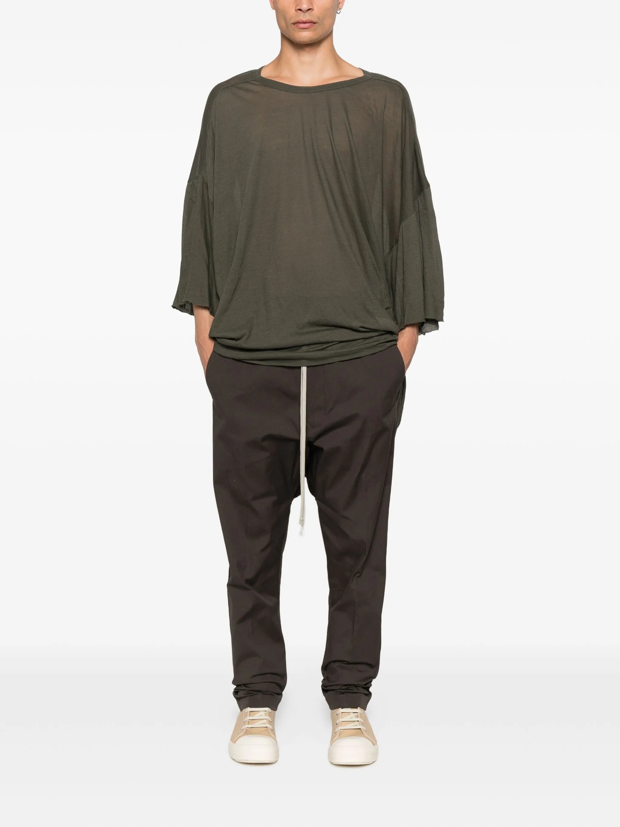 drawstring straight-leg trousers